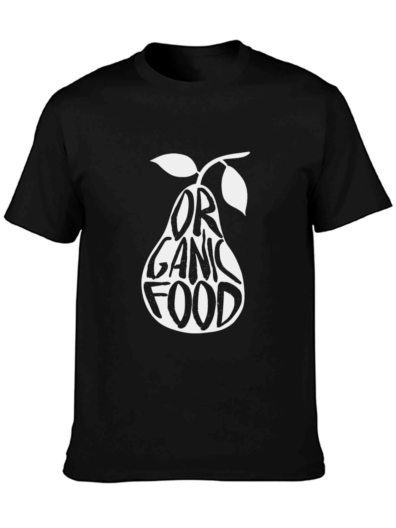 Organic Food Pear Graphic T-Shirt - Black
