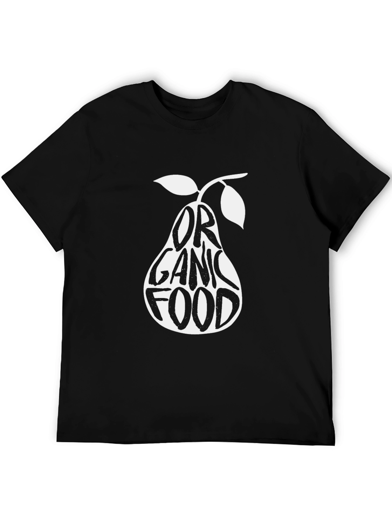 Organic Food Pear Graphic T-Shirt - Black