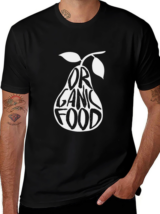 Organic Food Pear Graphic T-Shirt - Black