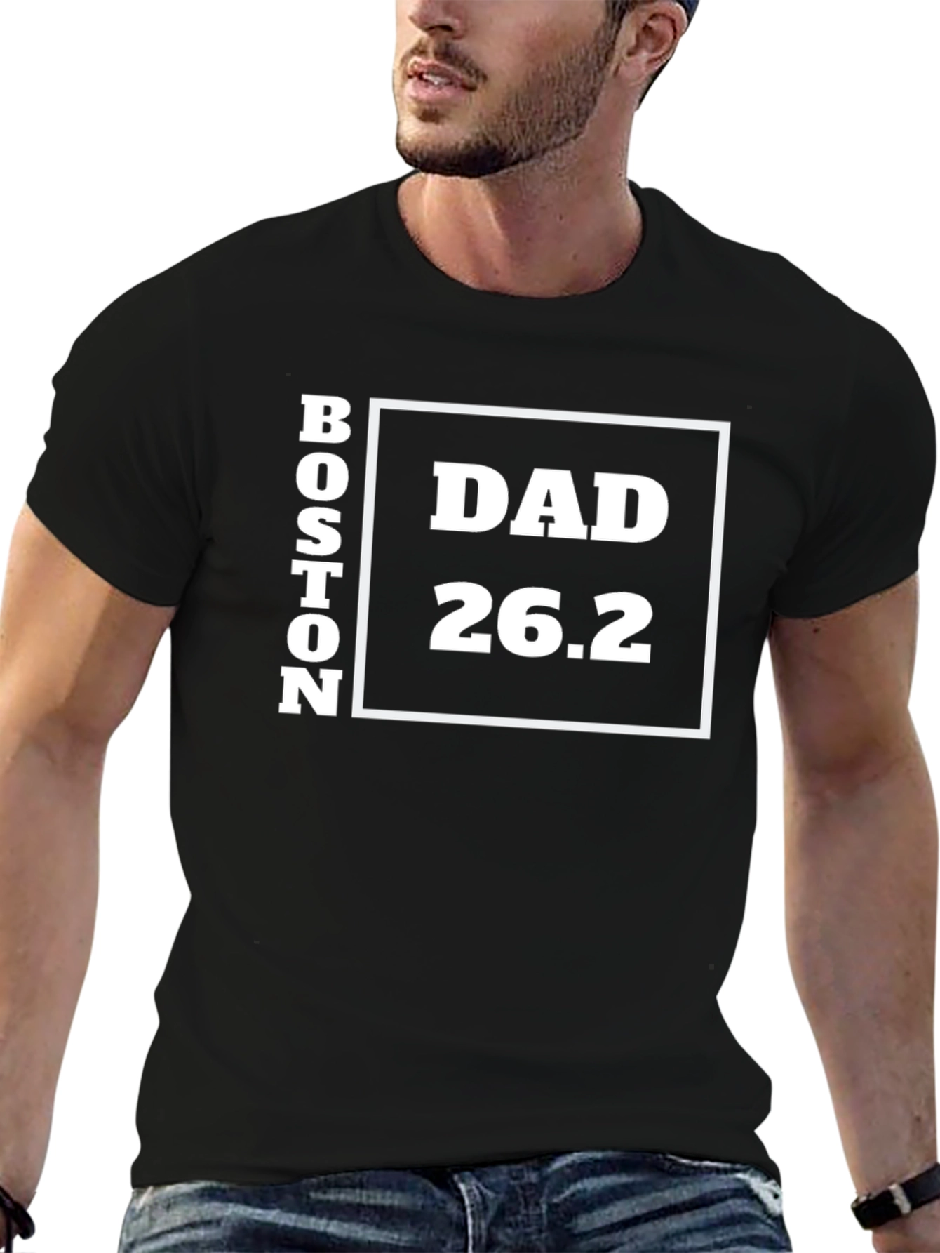 Boston Dad 26.2 Marathon T-Shirt - Black