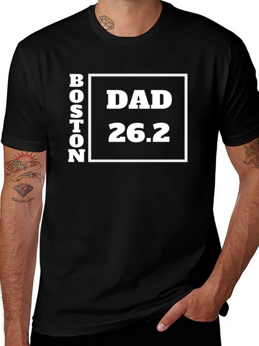 Boston Dad 26.2 Marathon T-Shirt - Black