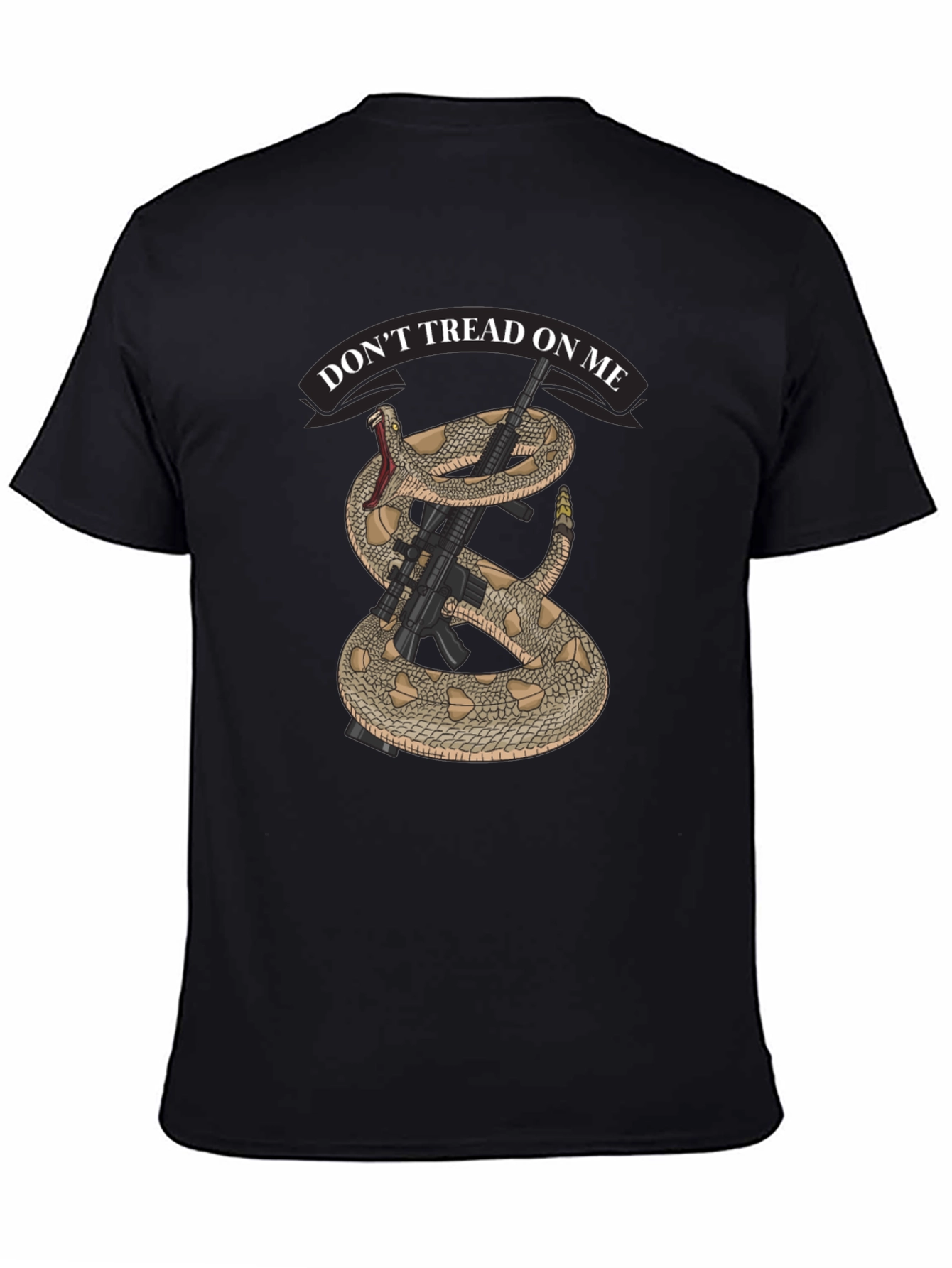 Dont Tread on Me Snake & Rifle Graphic T-Shirt