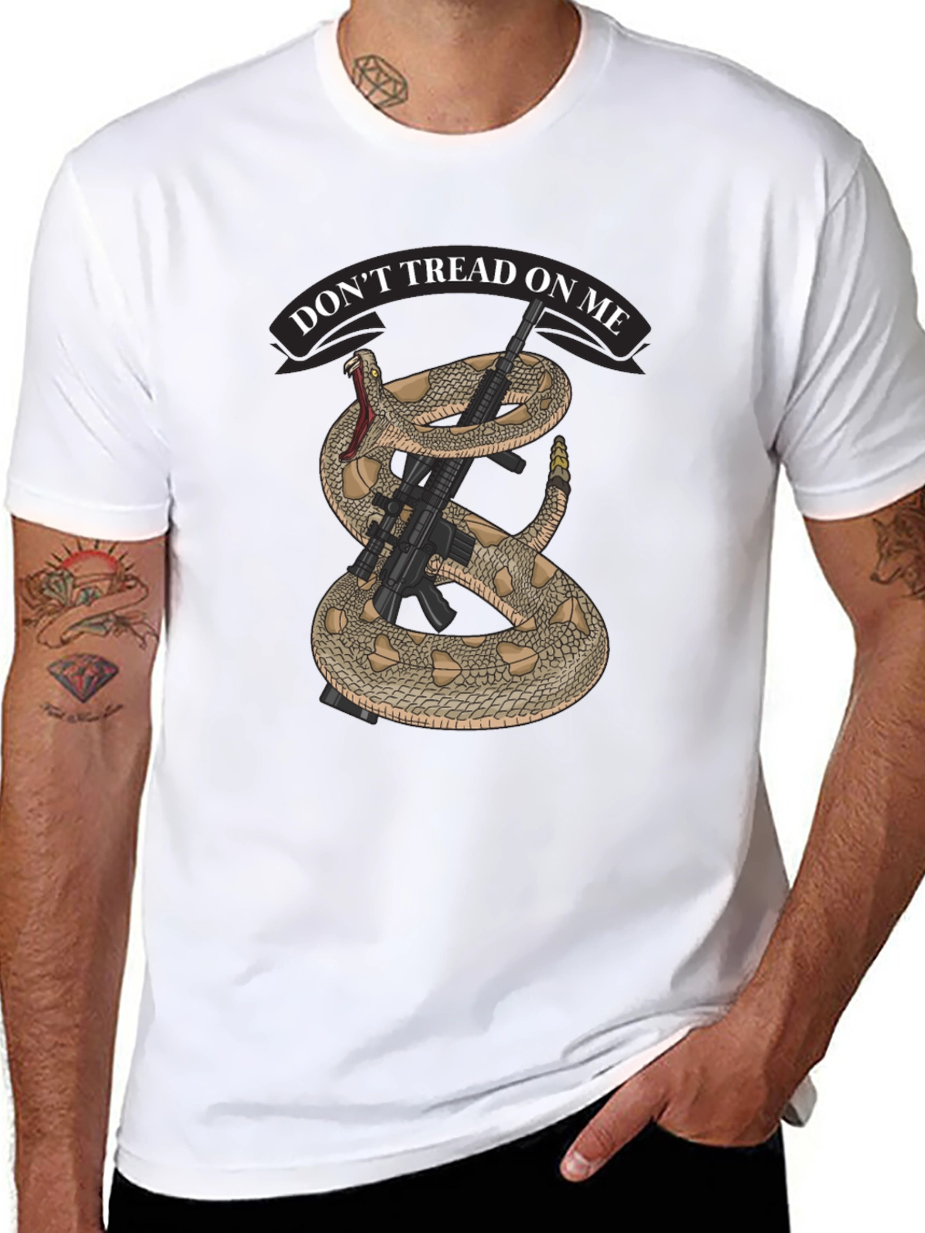 Dont Tread on Me Snake & Rifle Graphic T-Shirt