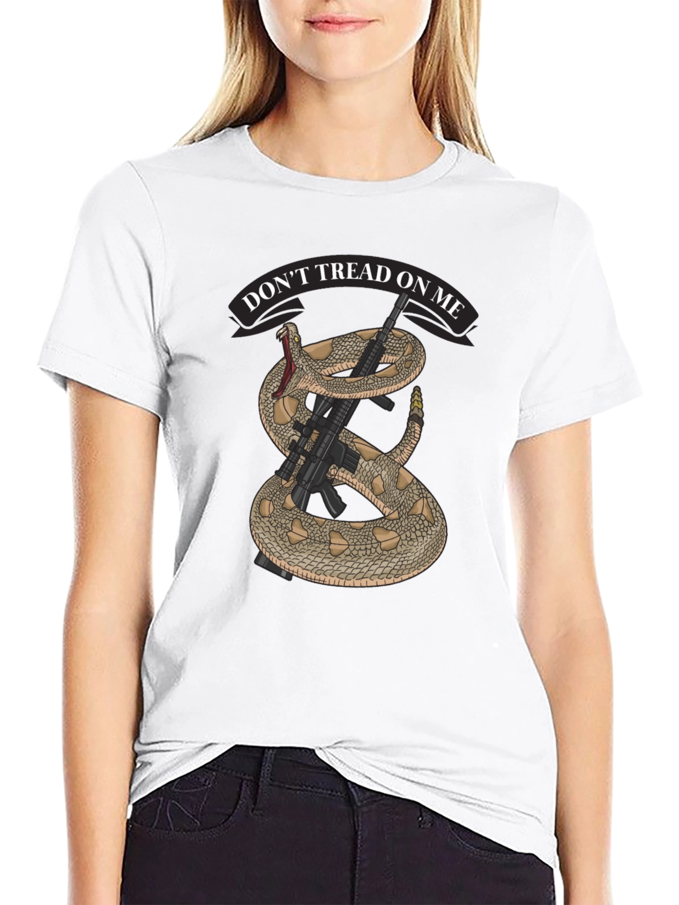 Dont Tread on Me Snake & Rifle Graphic T-Shirt