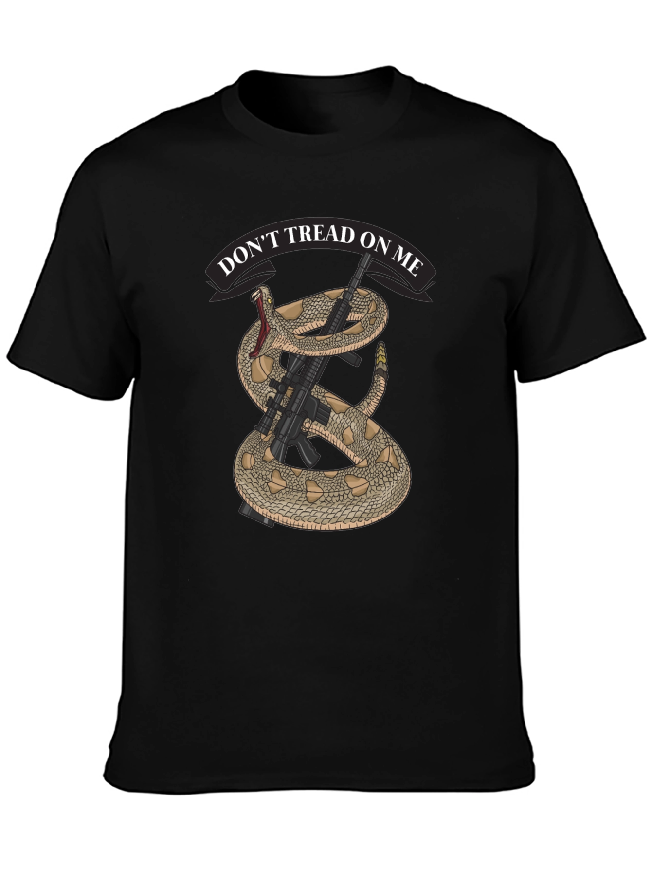 Dont Tread on Me Snake & Rifle Graphic T-Shirt