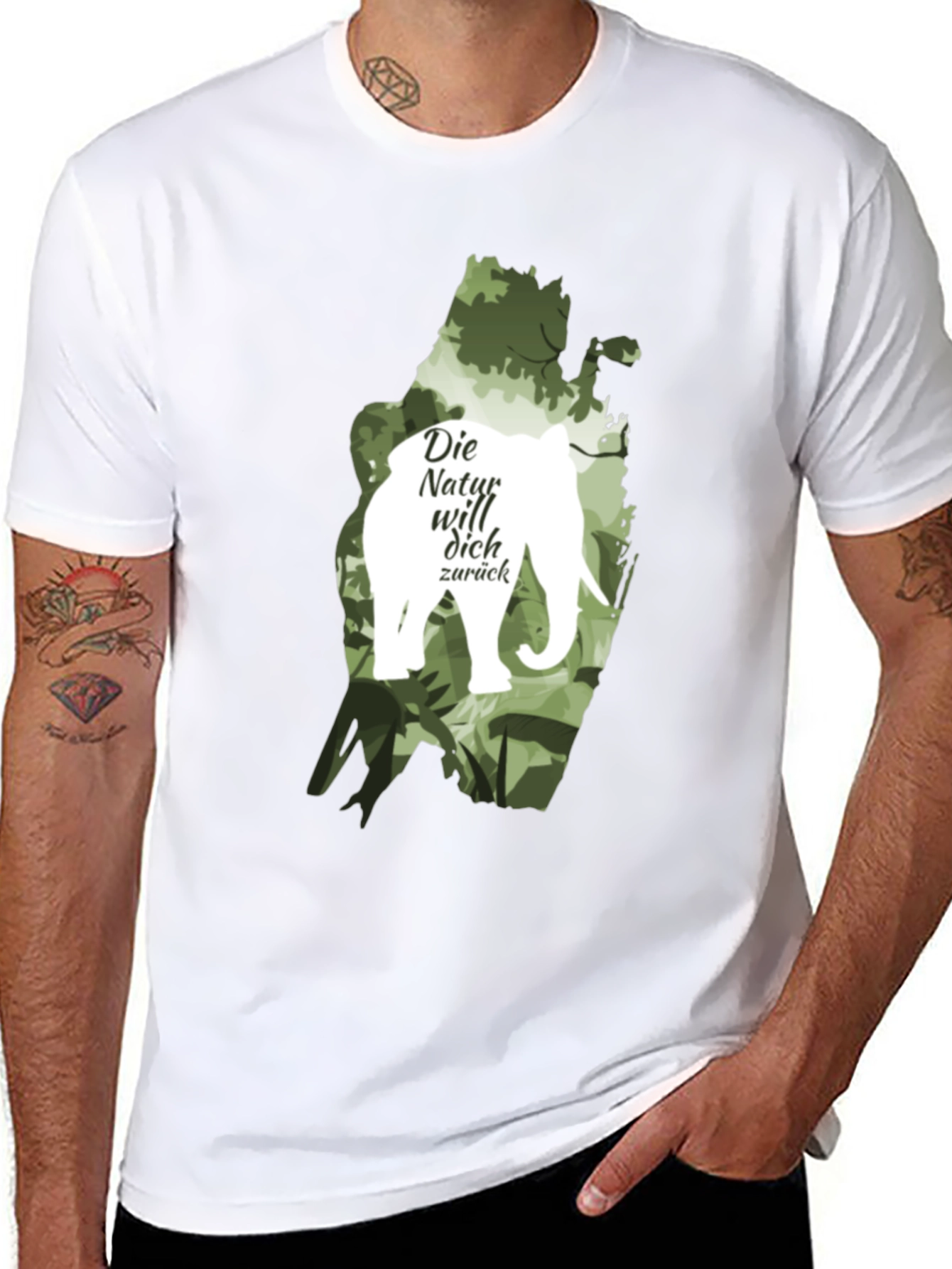 Nature Calls T-Shirt: Elephant Die Natur will dich zurück