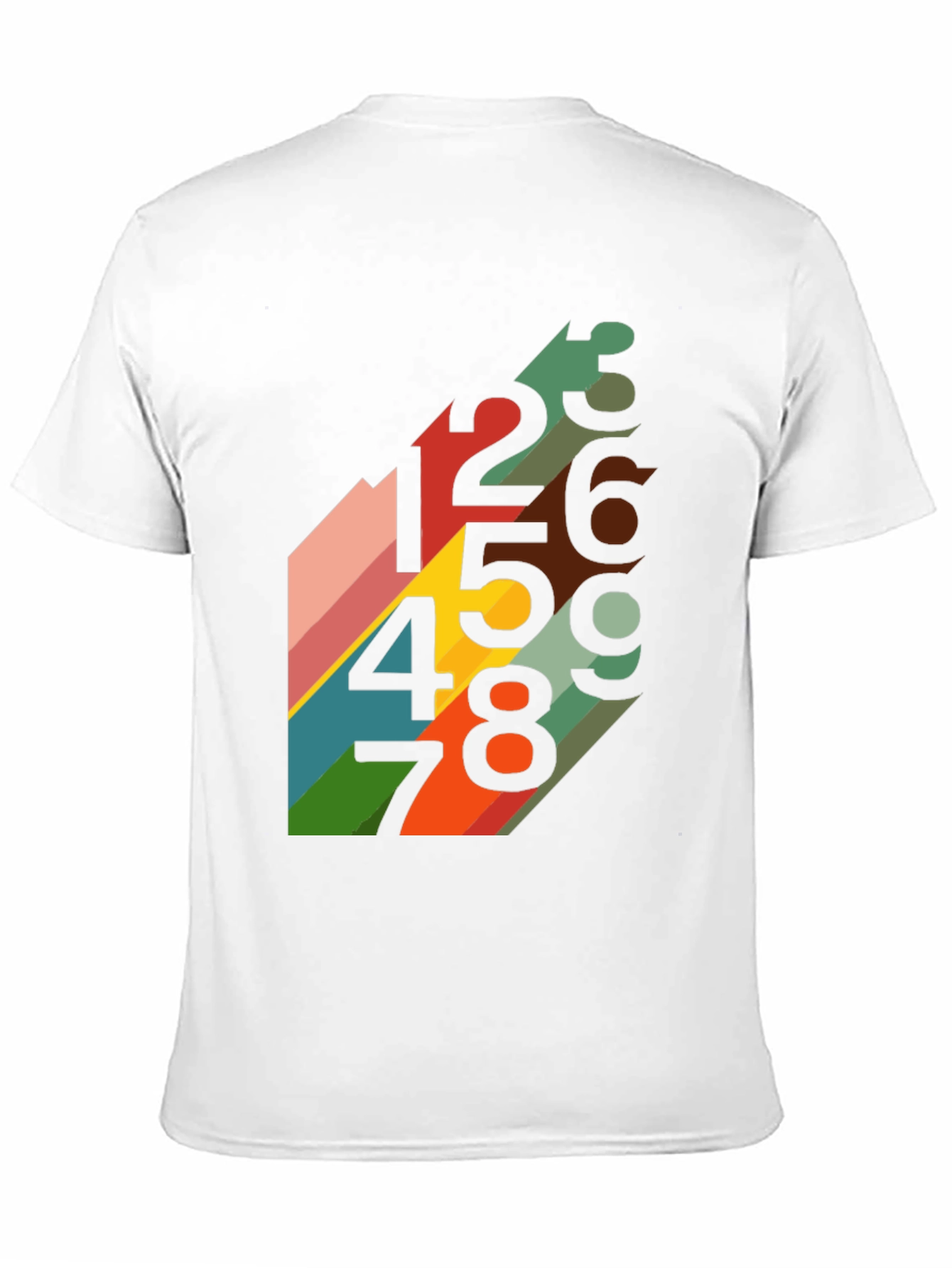 Retro Number Pattern Black T-Shirt