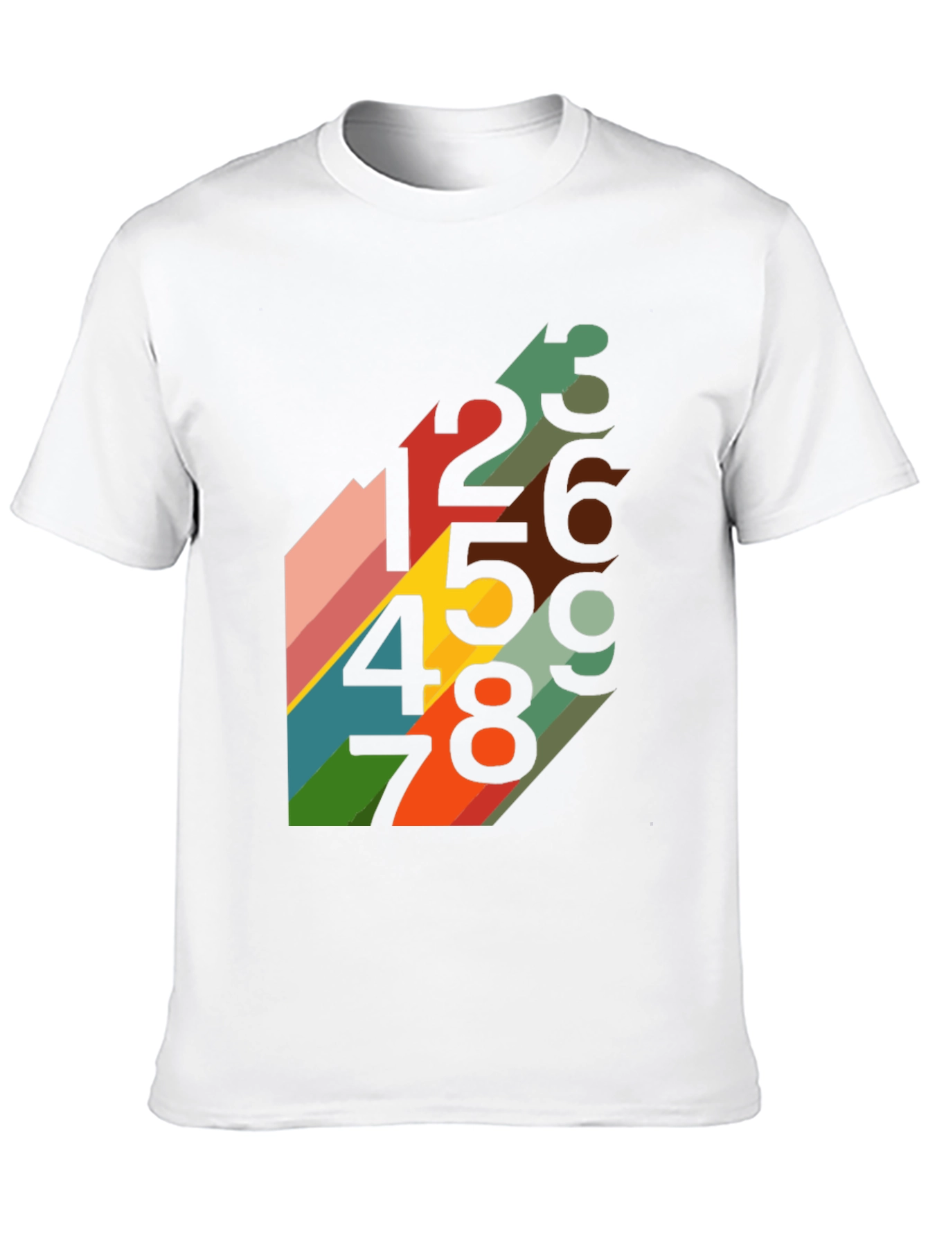 Retro Number Pattern Black T-Shirt