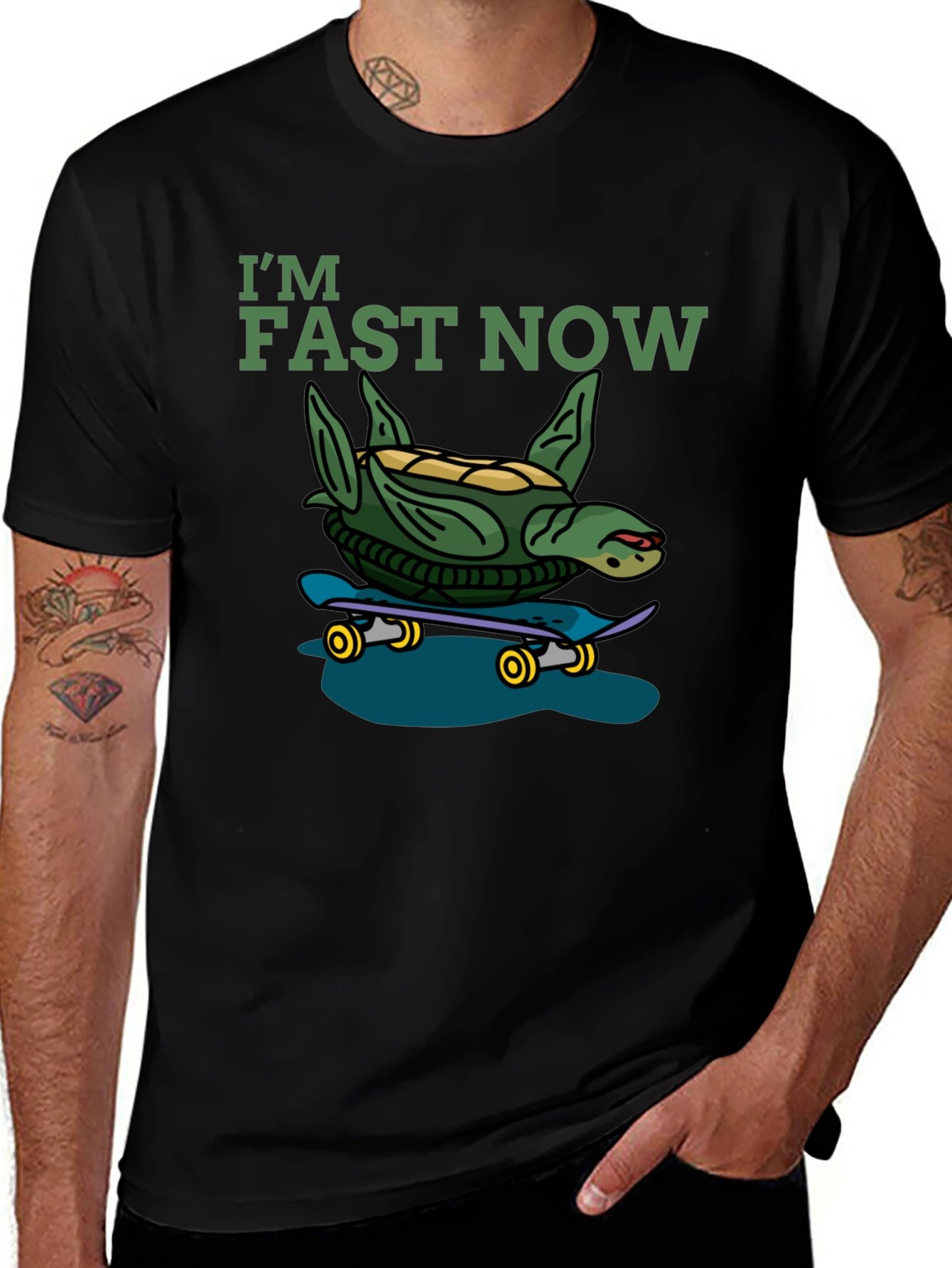 Im Fast Now Turtle Skateboard T-Shirt
