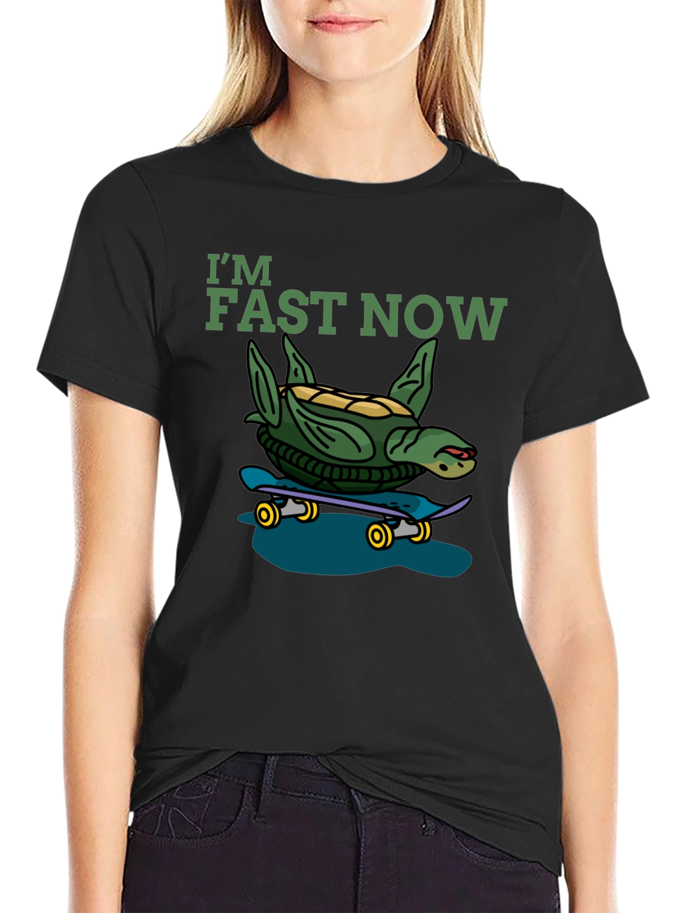 Im Fast Now Turtle Skateboard T-Shirt