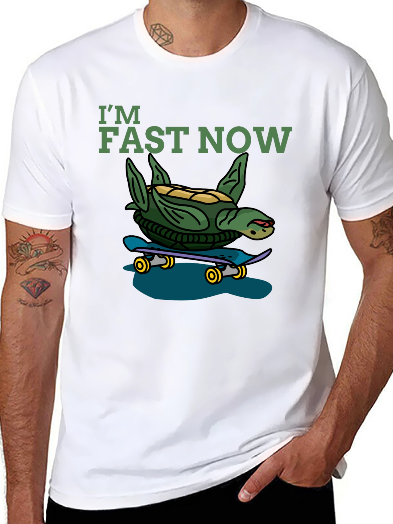 Im Fast Now Turtle Skateboard T-Shirt