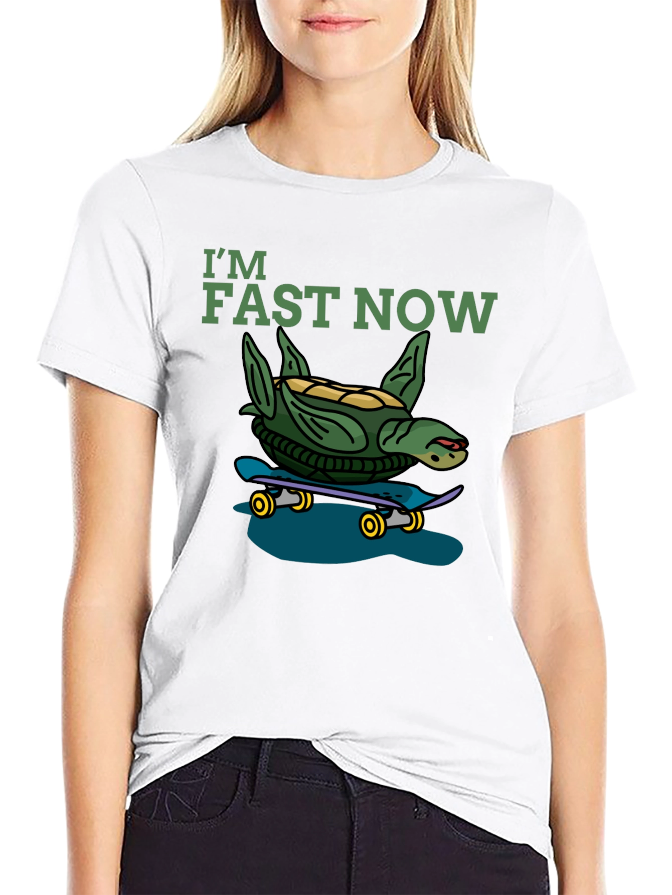 Im Fast Now Turtle Skateboard T-Shirt