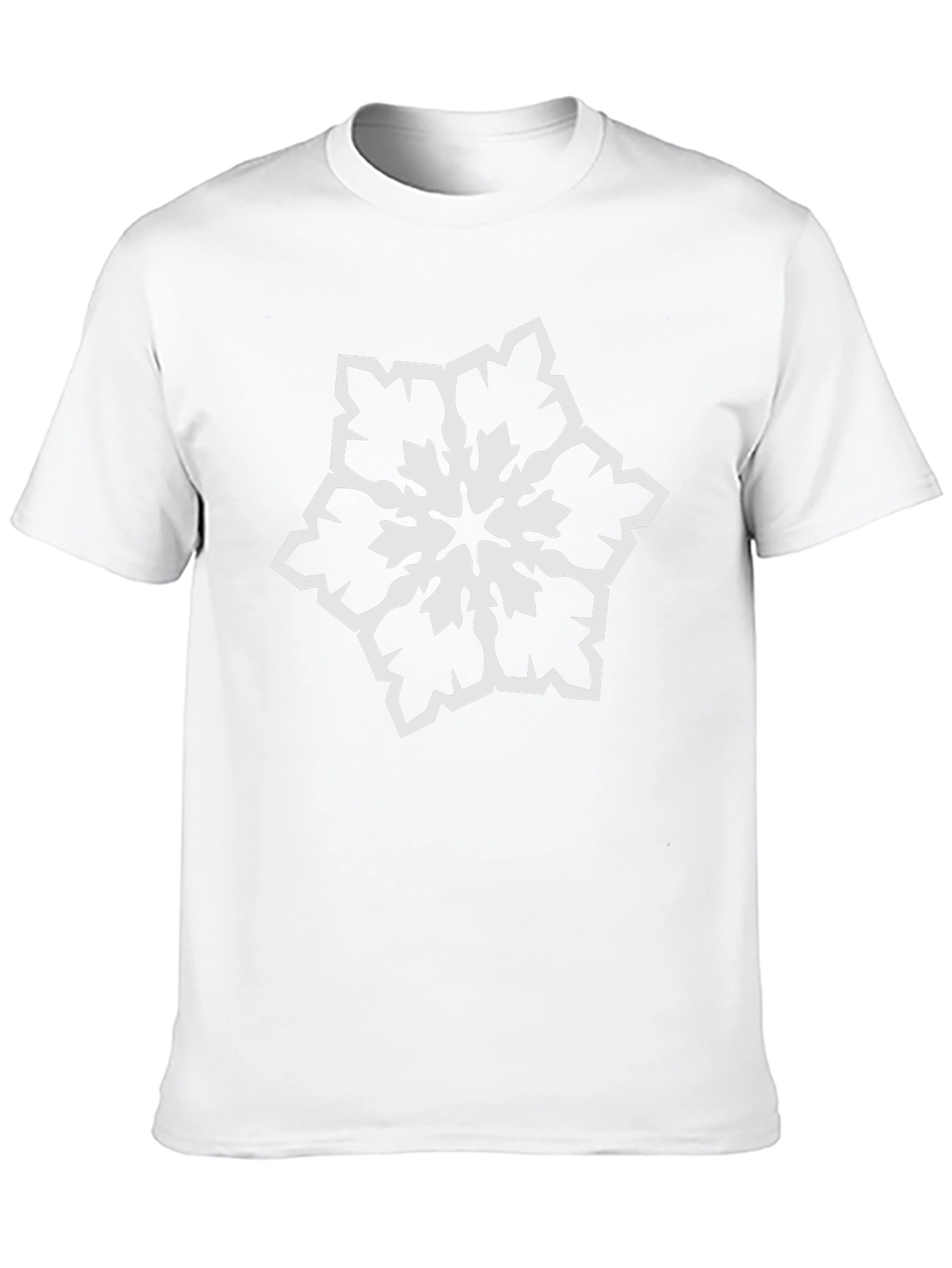 Black T-Shirt with White Snowflake Design