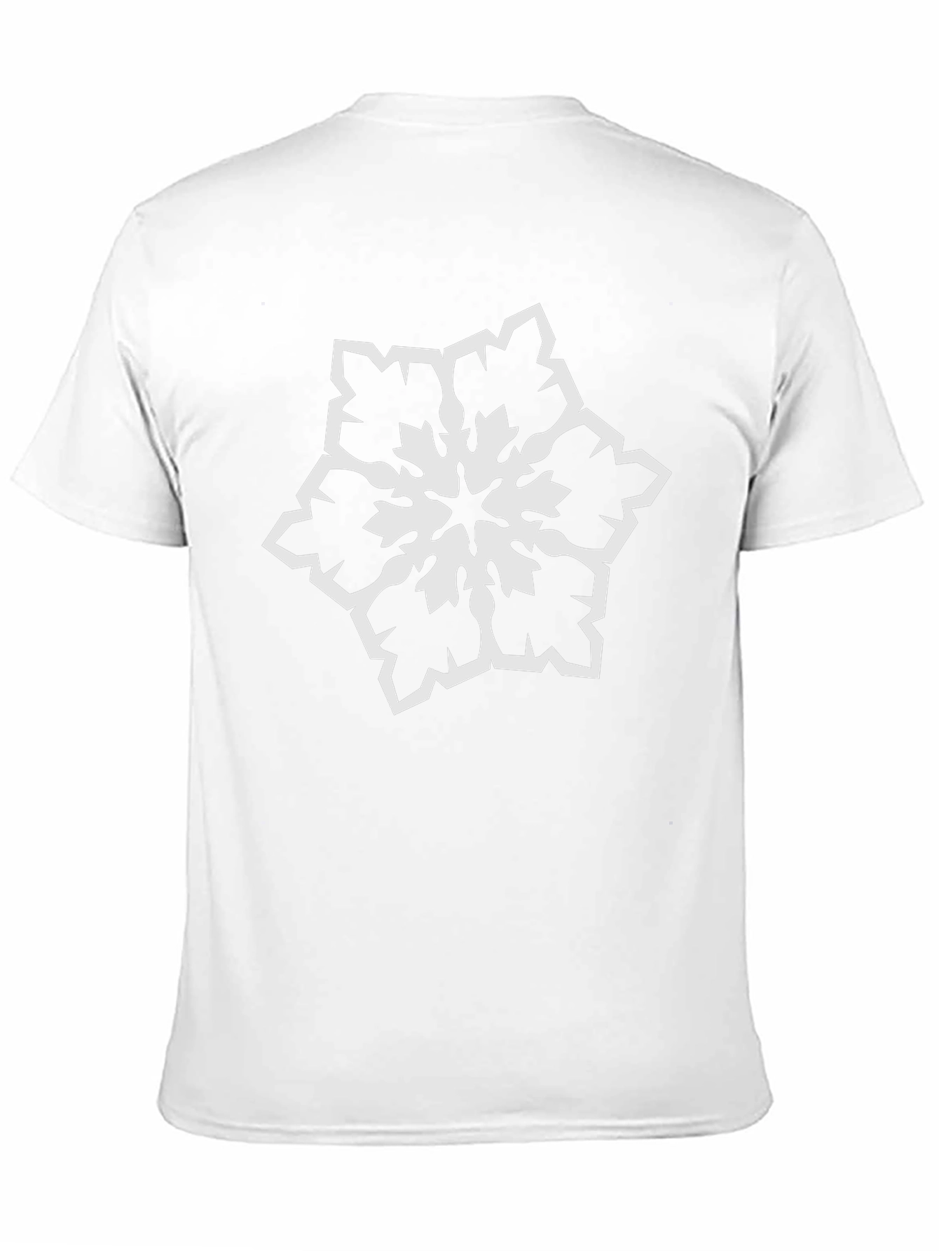 Black T-Shirt with White Snowflake Design