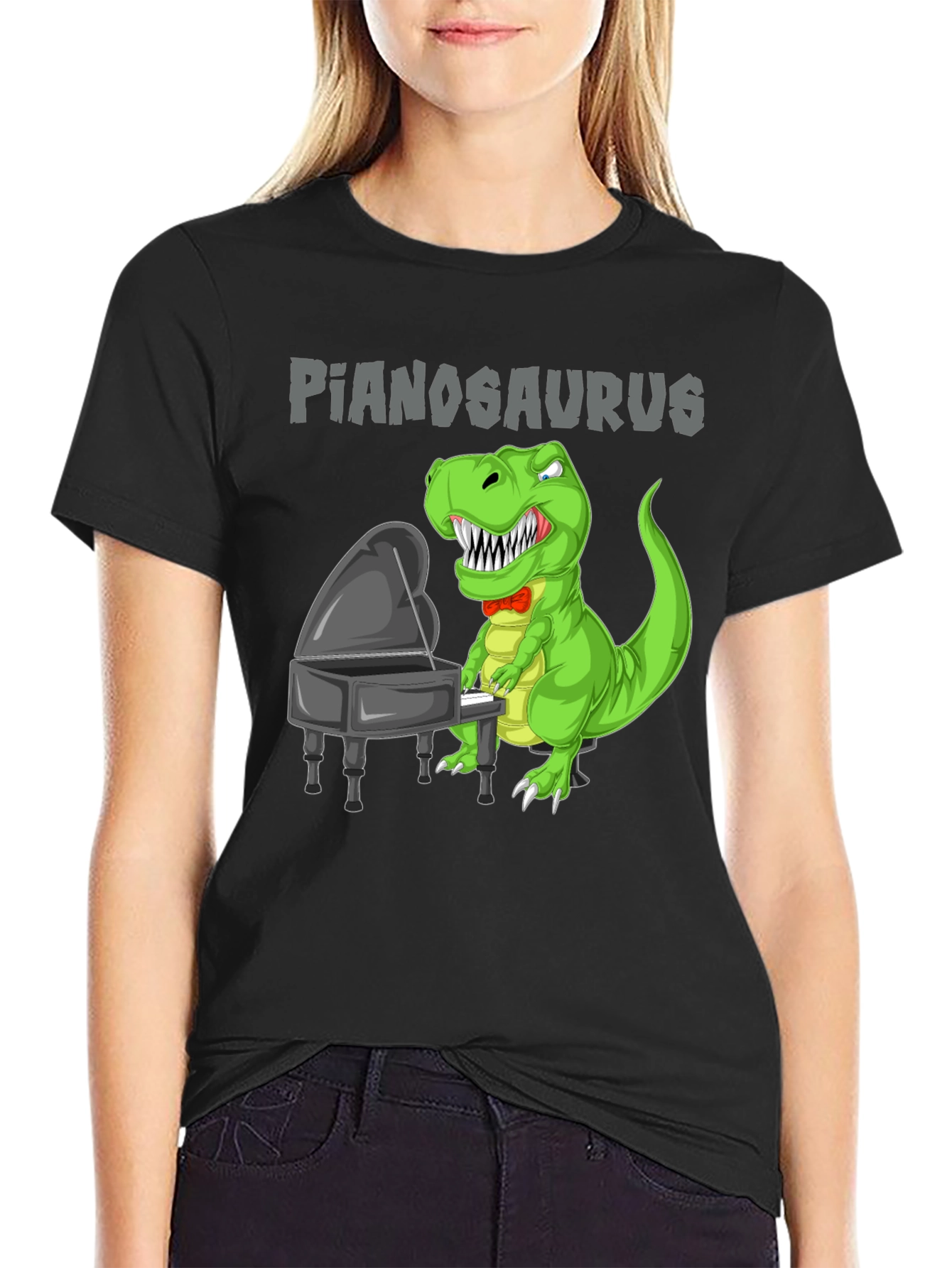 Pianosaurus T-Shirt Dinosaur Playing Piano