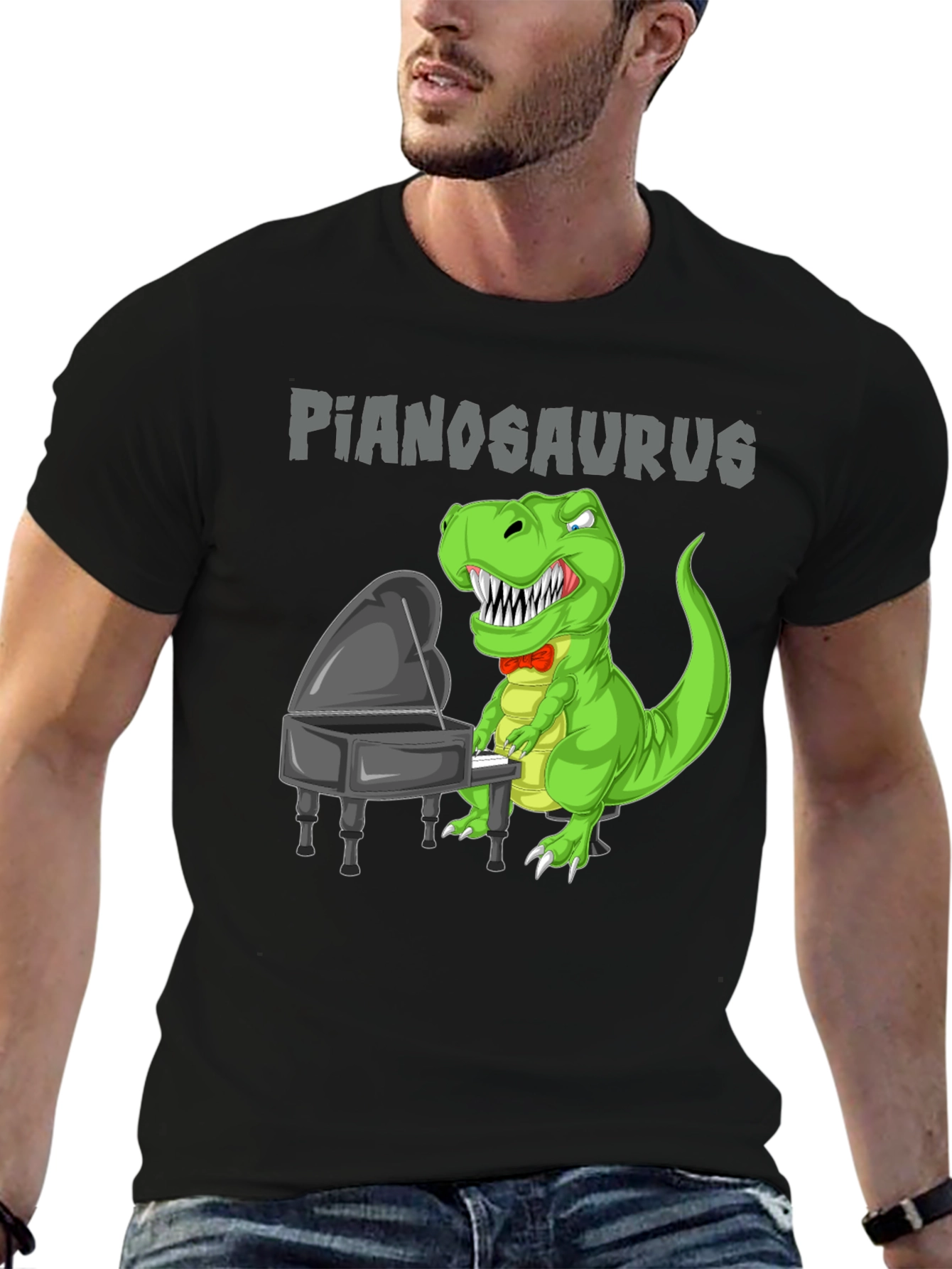 Pianosaurus T-Shirt Dinosaur Playing Piano