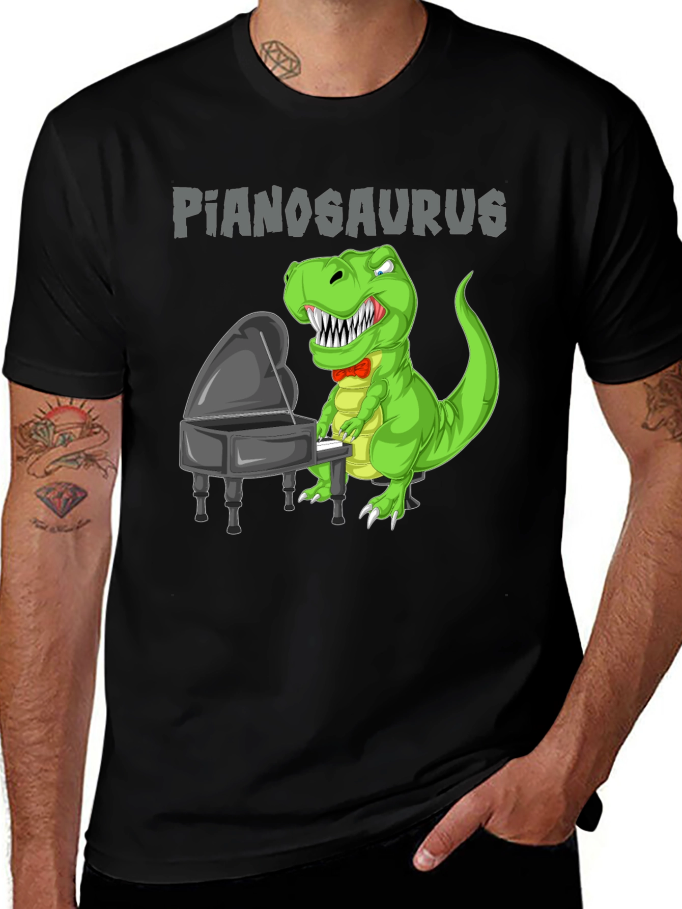 Pianosaurus T-Shirt Dinosaur Playing Piano