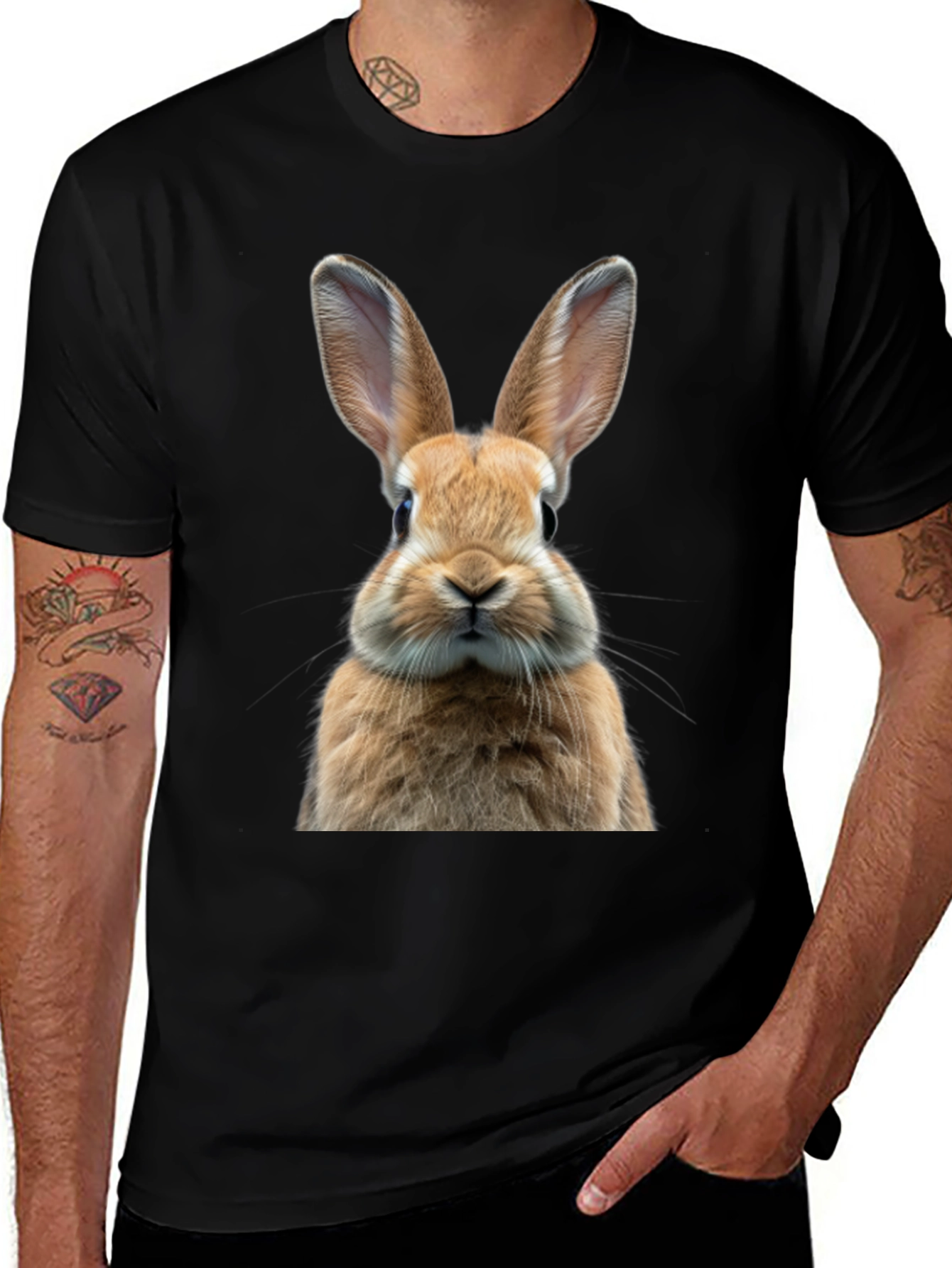 Rabbit Graphic Tee - Cute Animal Print Shirt