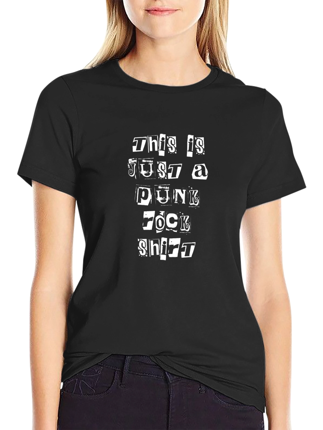 Punk Rock T-Shirt - Cutout Letter Design