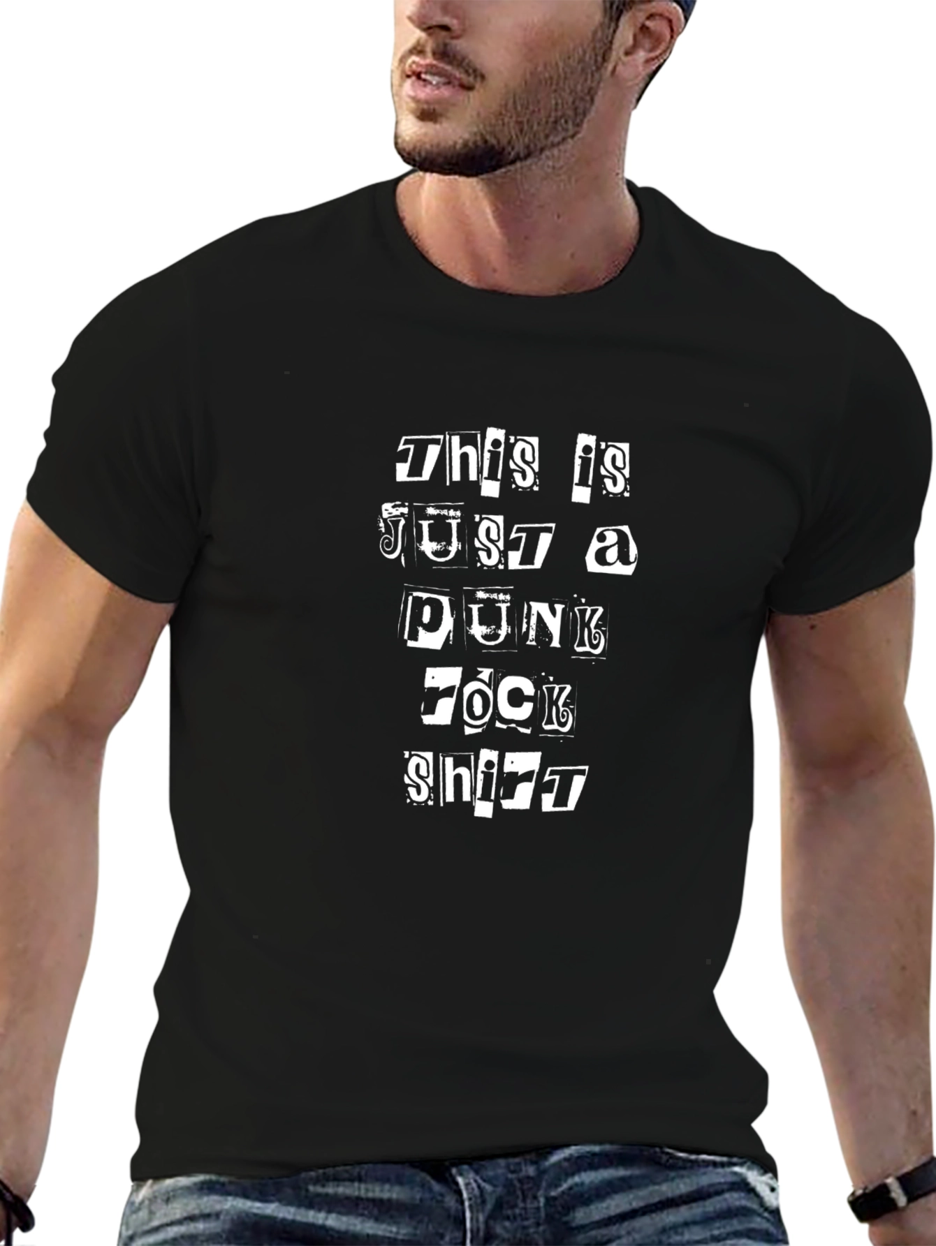 Punk Rock T-Shirt - Cutout Letter Design