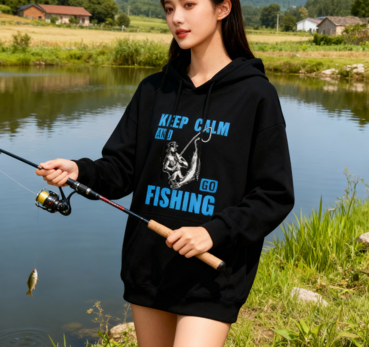 Angler’s Go-To Hoodie: Stylish Keep Calm Fishing Design