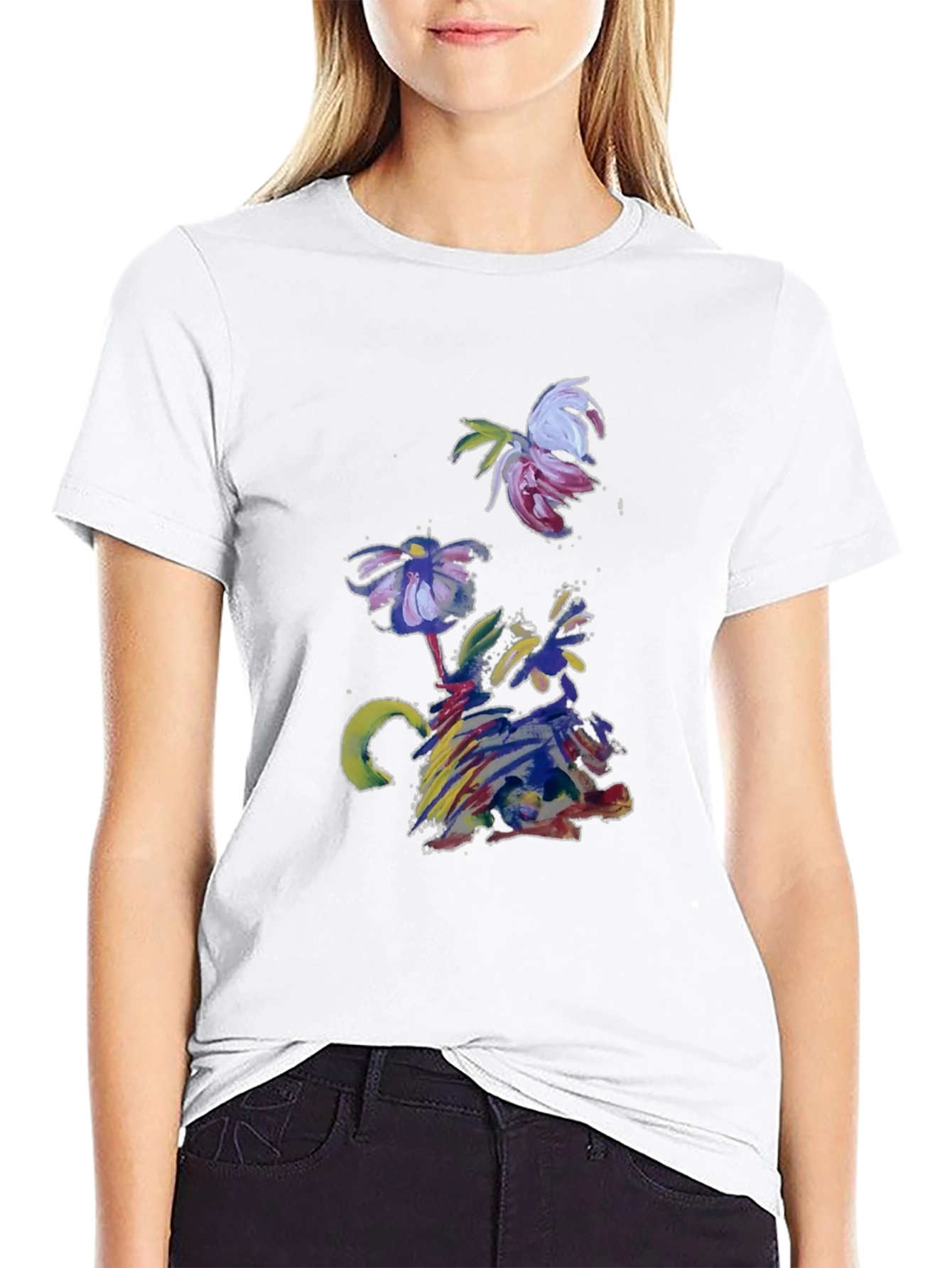 Abstract Floral T-Shirt - Artistic Impression