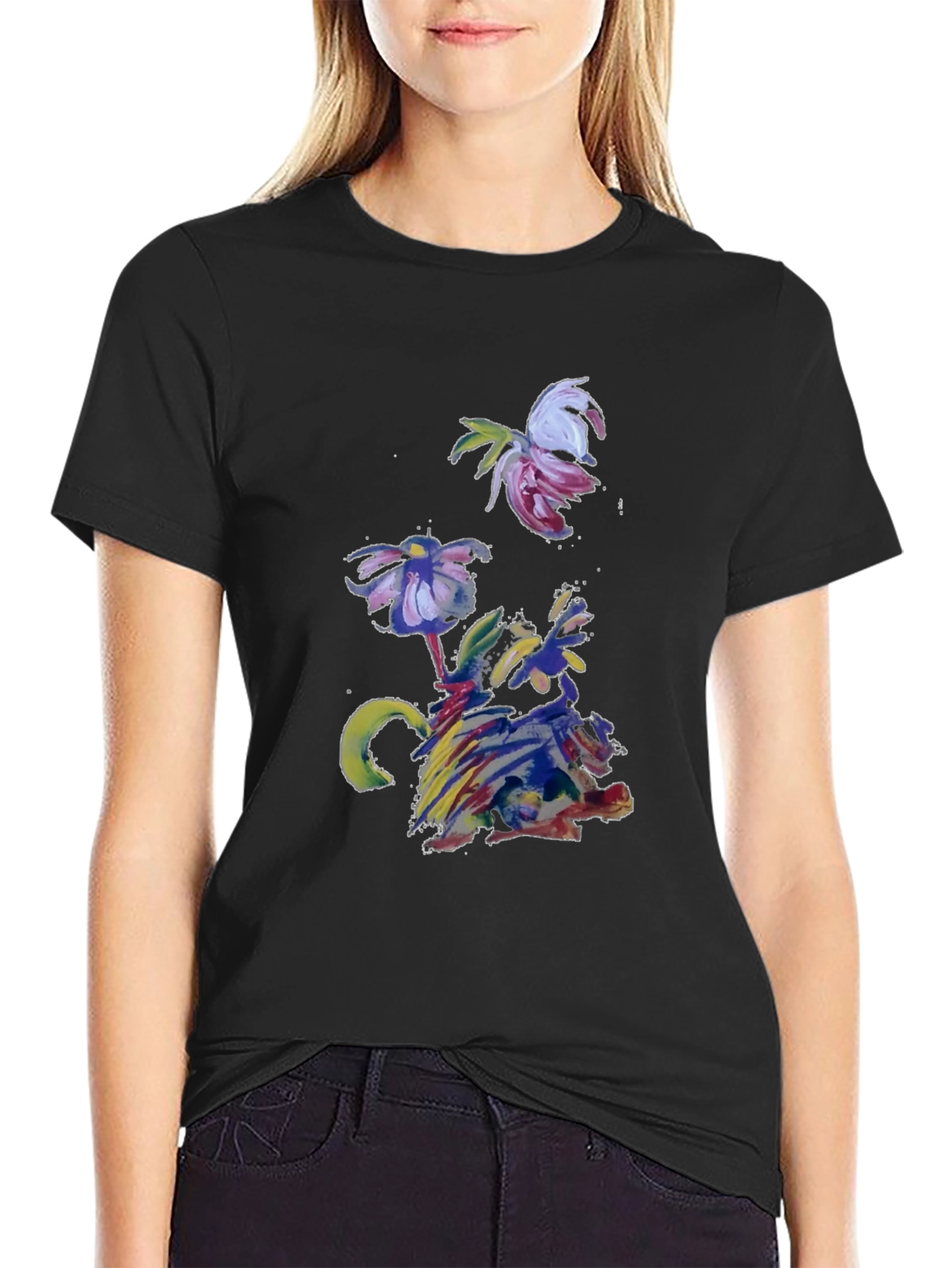 Abstract Floral T-Shirt - Artistic Impression