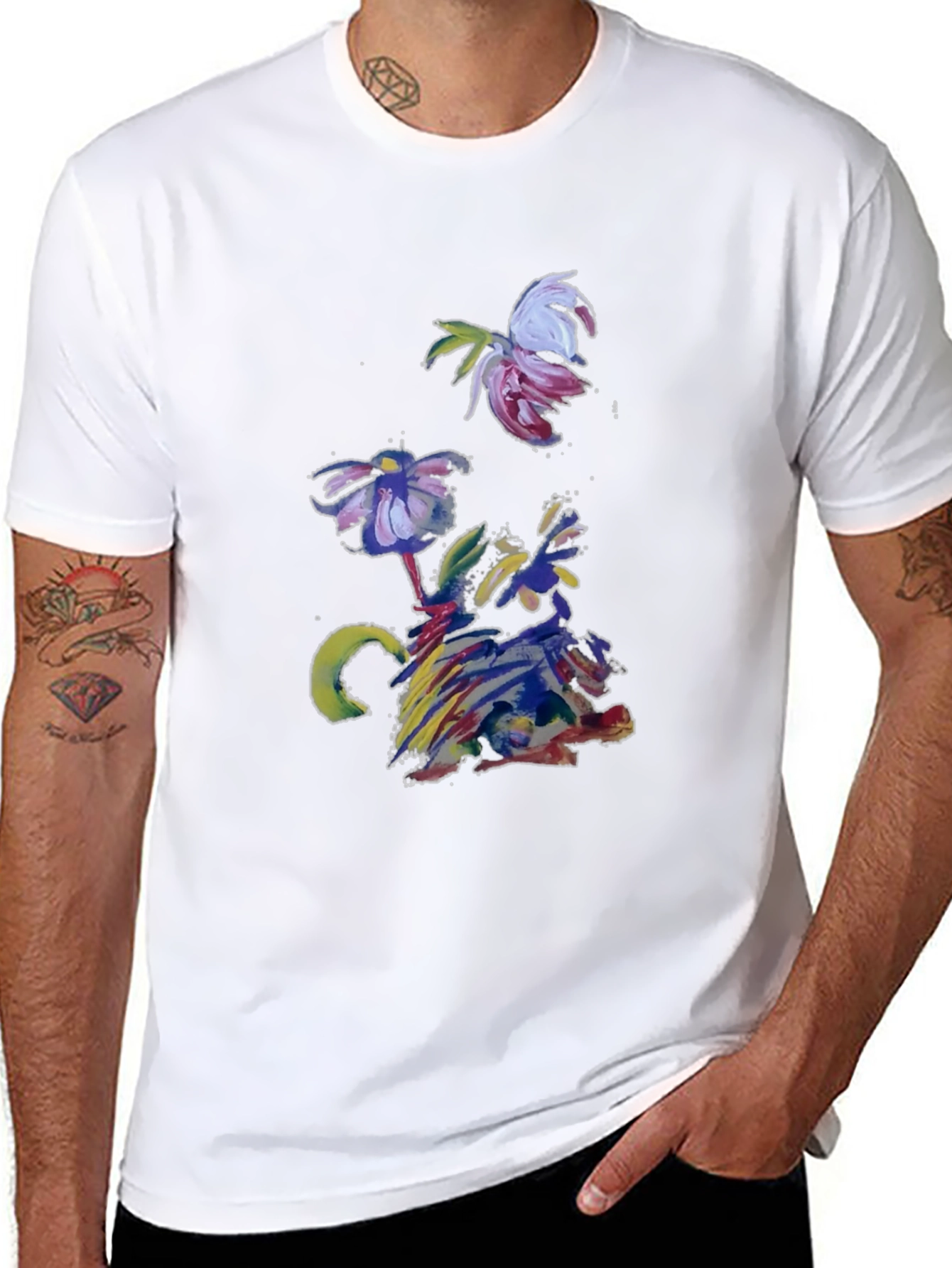 Abstract Floral T-Shirt - Artistic Impression