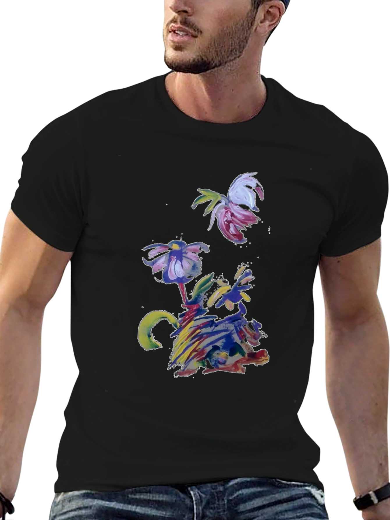 Abstract Floral T-Shirt - Artistic Impression