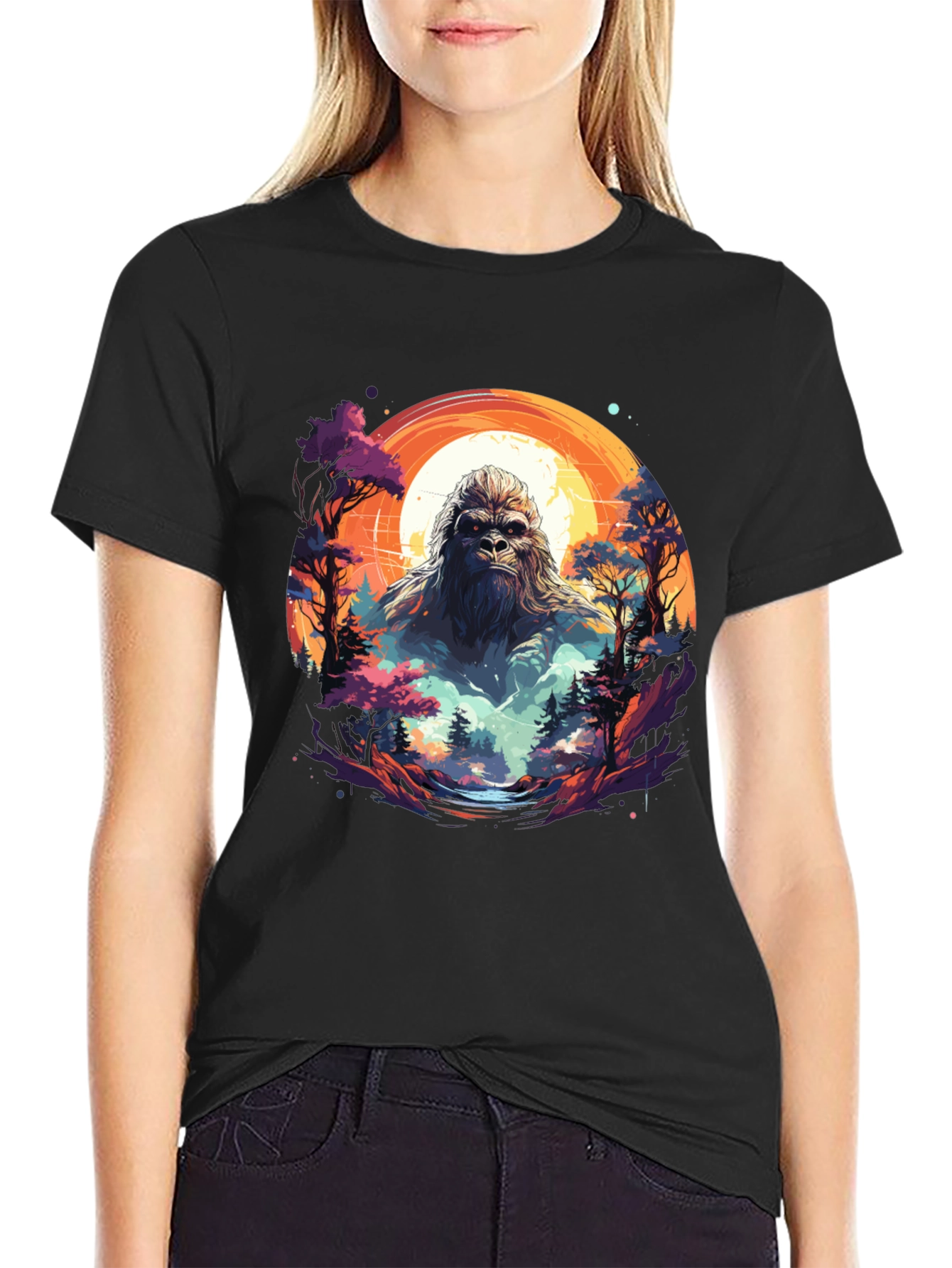 Bigfoot Sunset T-Shirt - Mythical Creature Tee