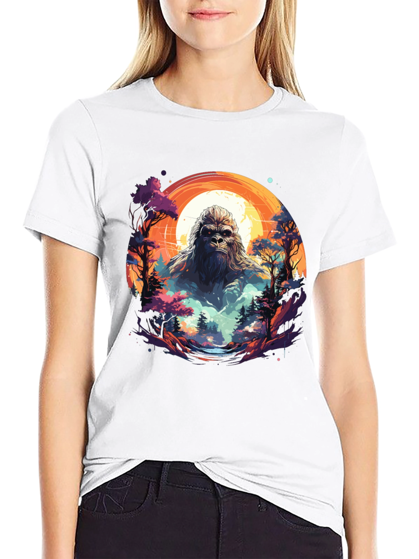 Bigfoot Sunset T-Shirt - Mythical Creature Tee