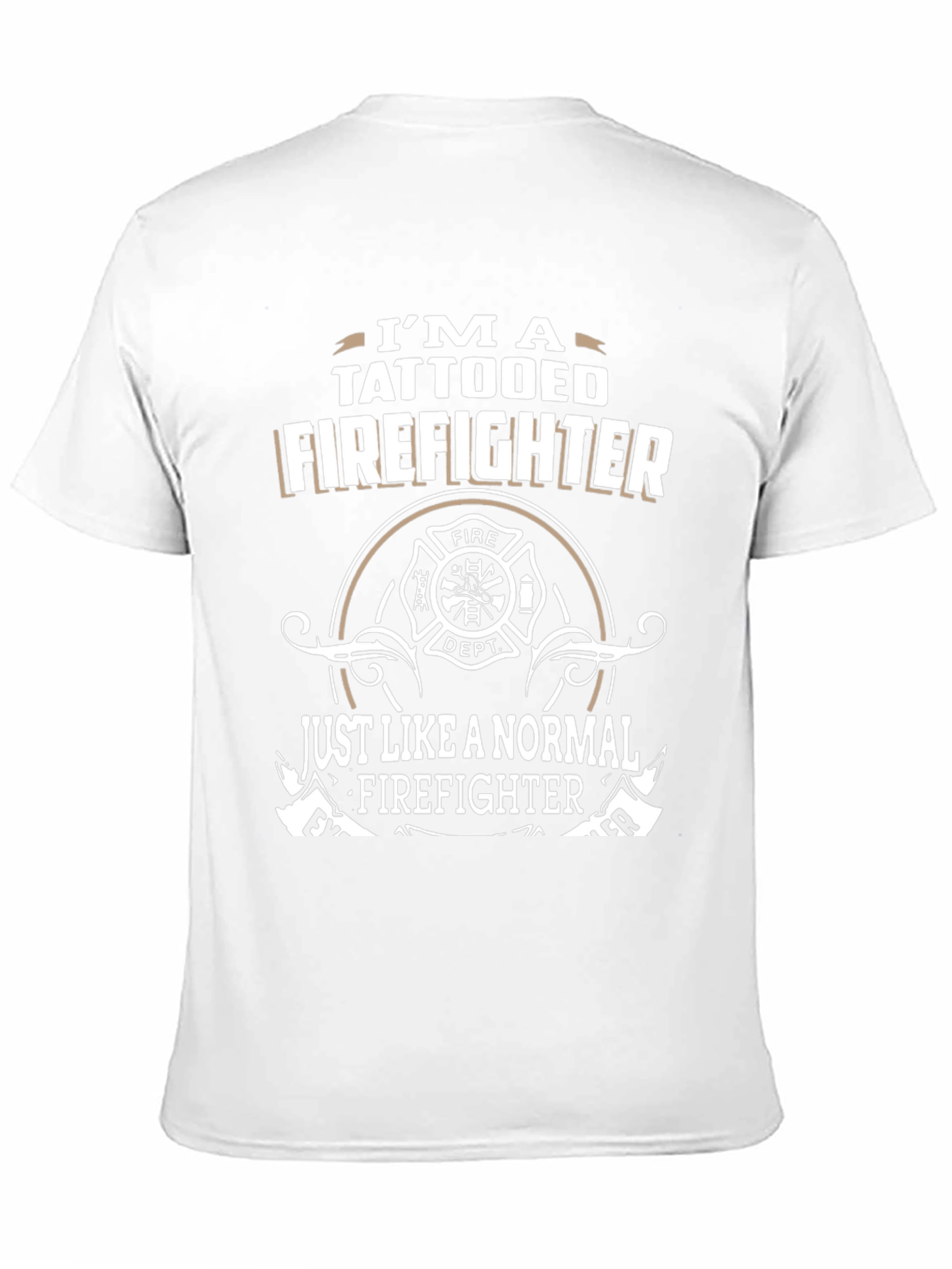 Tattooed Firefighter Graphic T-Shirt - Black