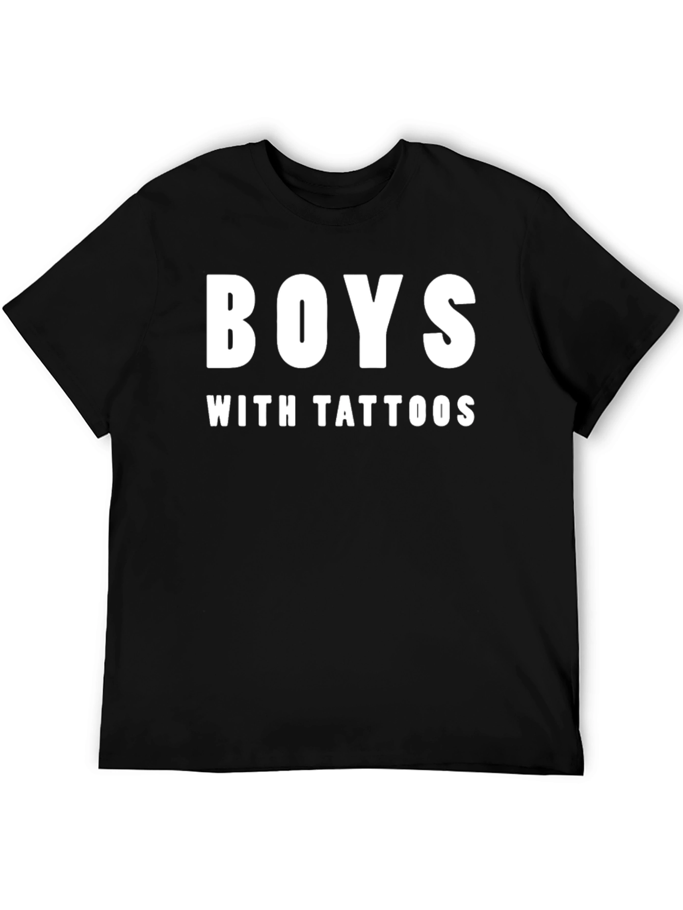 Boys with Tattoos Graphic Tee - Black Cotton Shirt