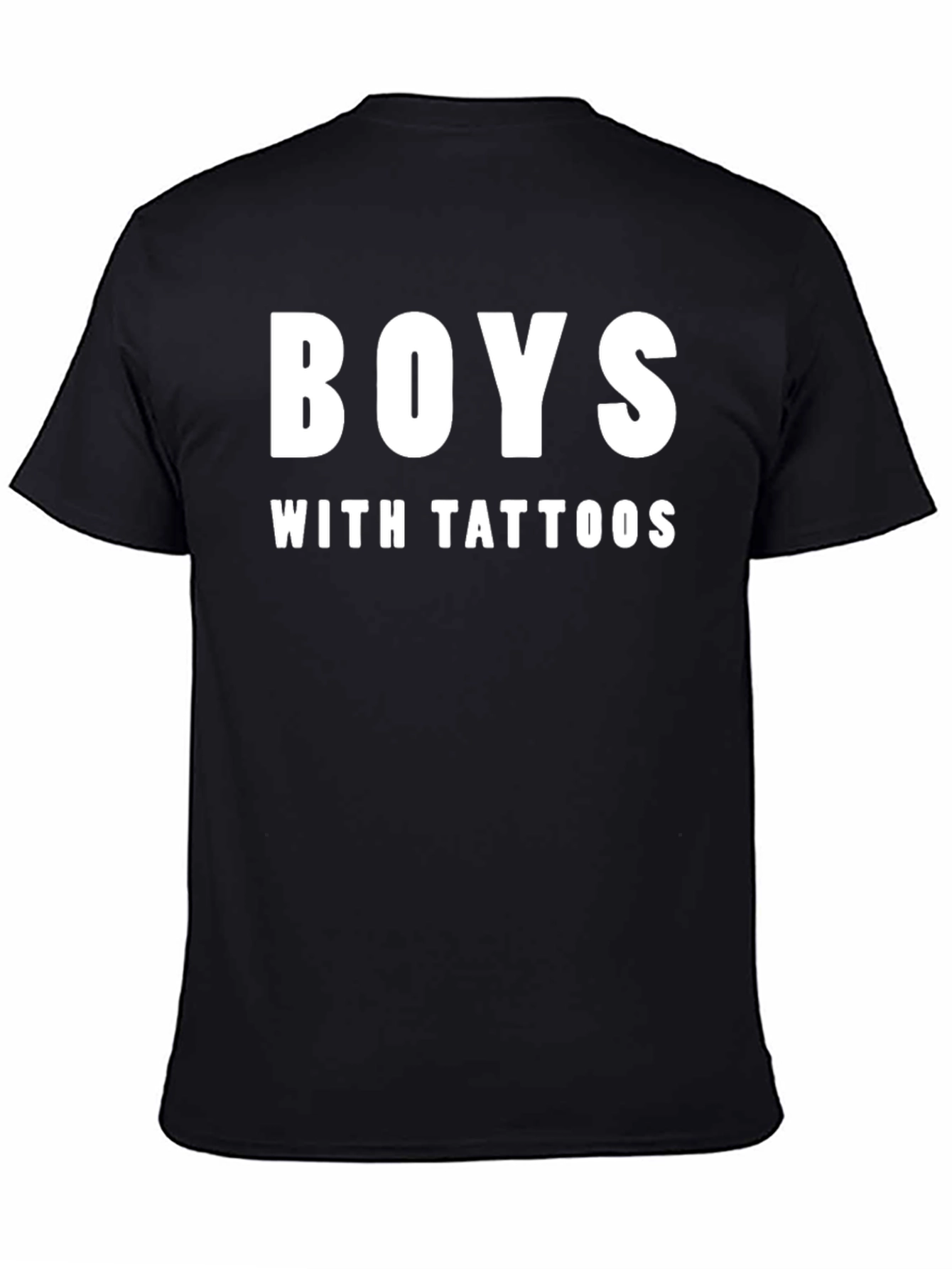 Boys with Tattoos Graphic Tee - Black Cotton Shirt