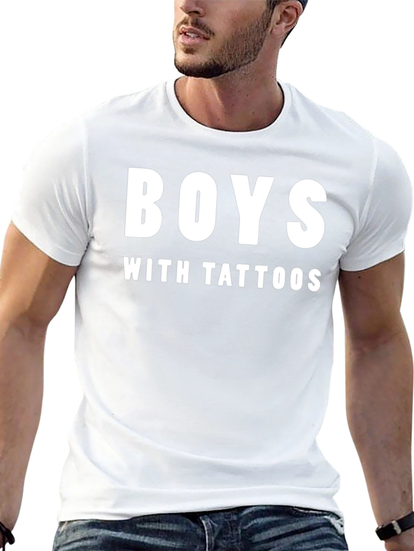 Boys with Tattoos Graphic Tee - Black Cotton Shirt