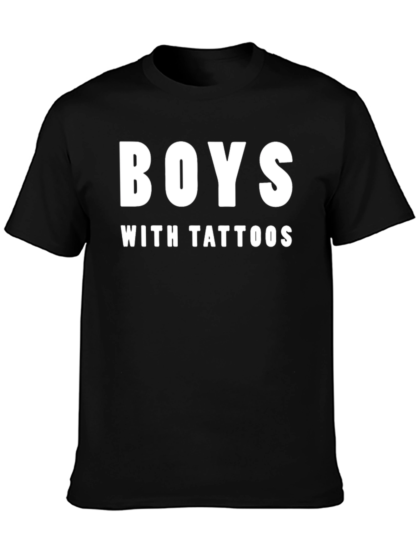 Boys with Tattoos Graphic Tee - Black Cotton Shirt
