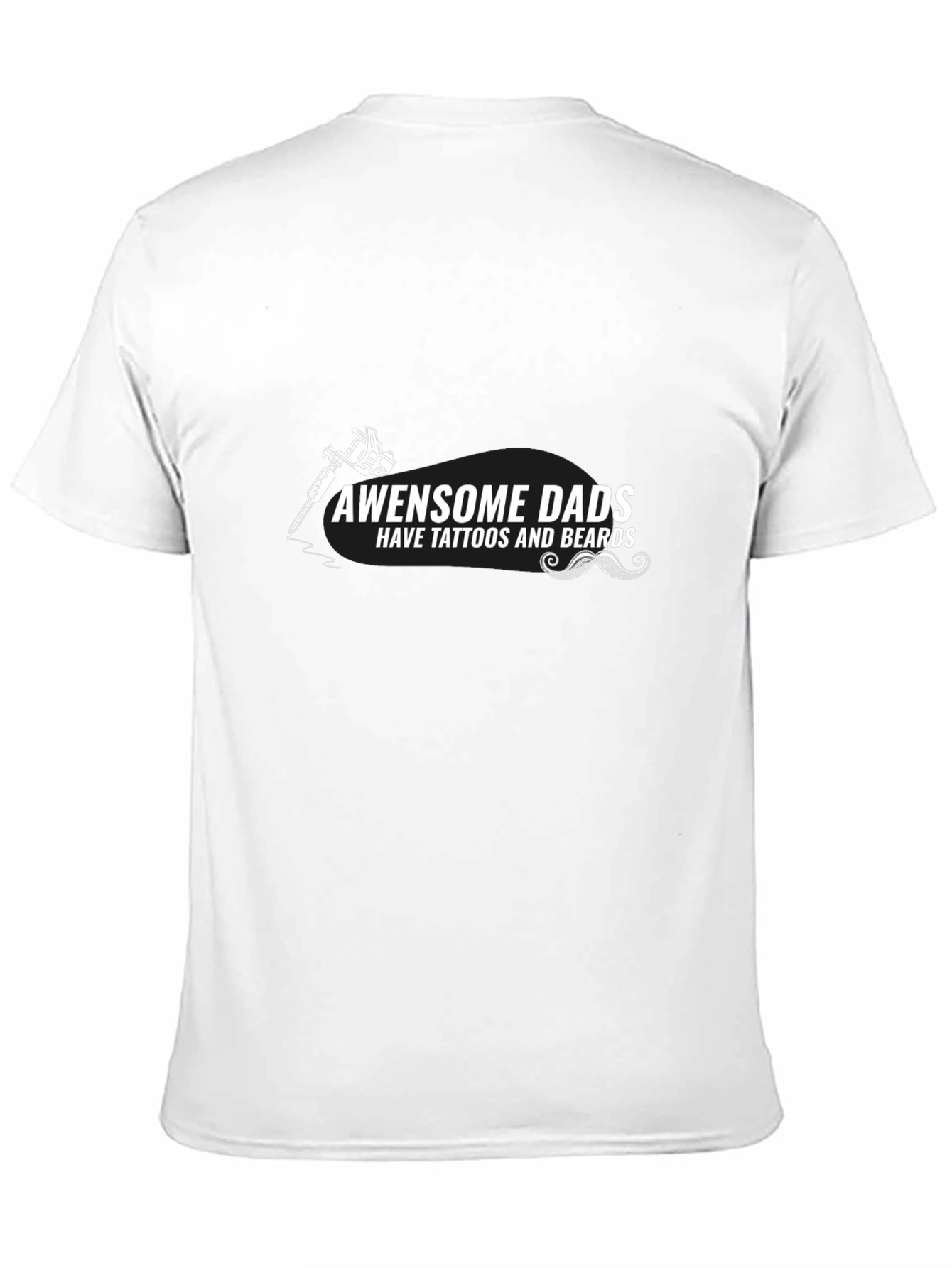 Awesome Dads Tattoo & Beard Black T-Shirt