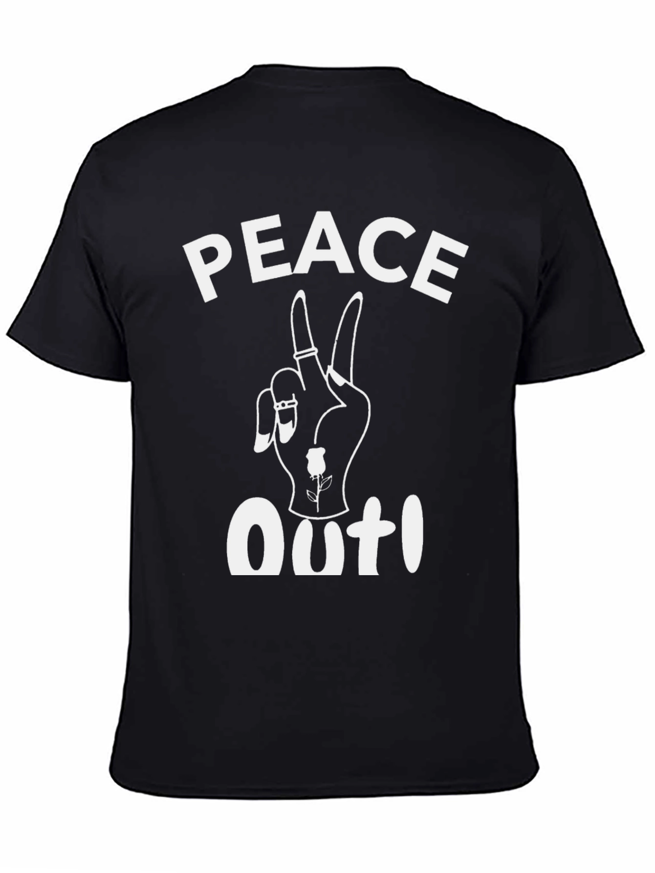 Peace Out Graphic T-Shirt - Black Casual Tee