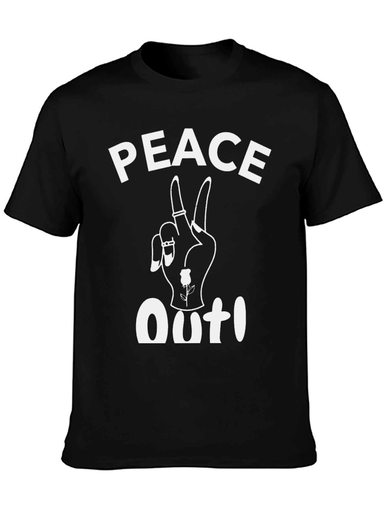 Peace Out Graphic T-Shirt - Black Casual Tee