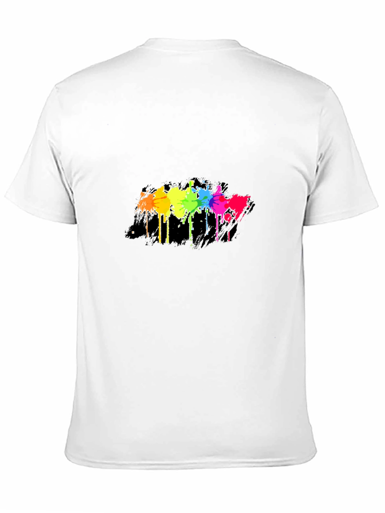 Rainbow Splash Graphic Tee - Mens Black T-Shirt