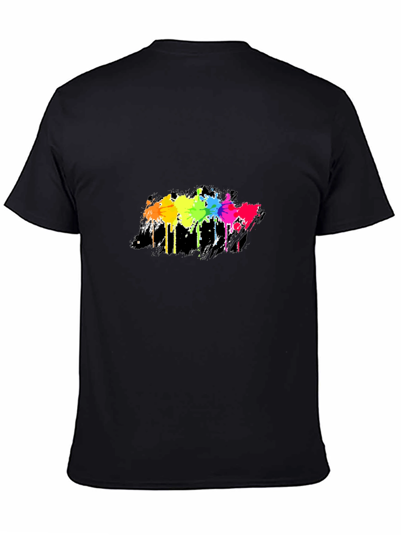 Rainbow Splash Graphic Tee - Mens Black T-Shirt