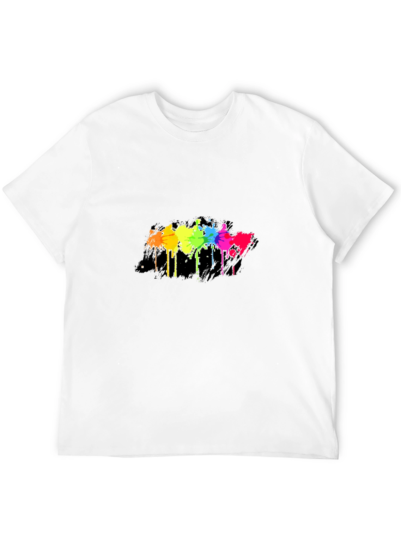 Rainbow Splash Graphic Tee - Mens Black T-Shirt