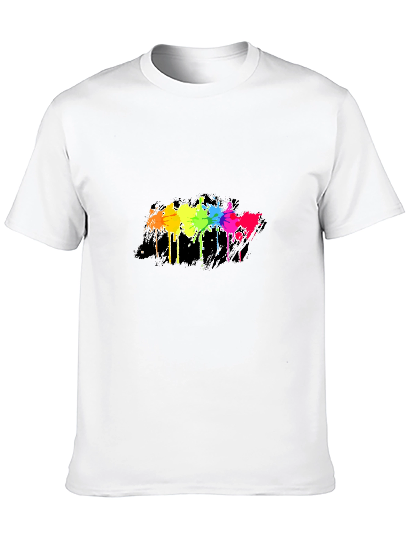 Rainbow Splash Graphic Tee - Mens Black T-Shirt