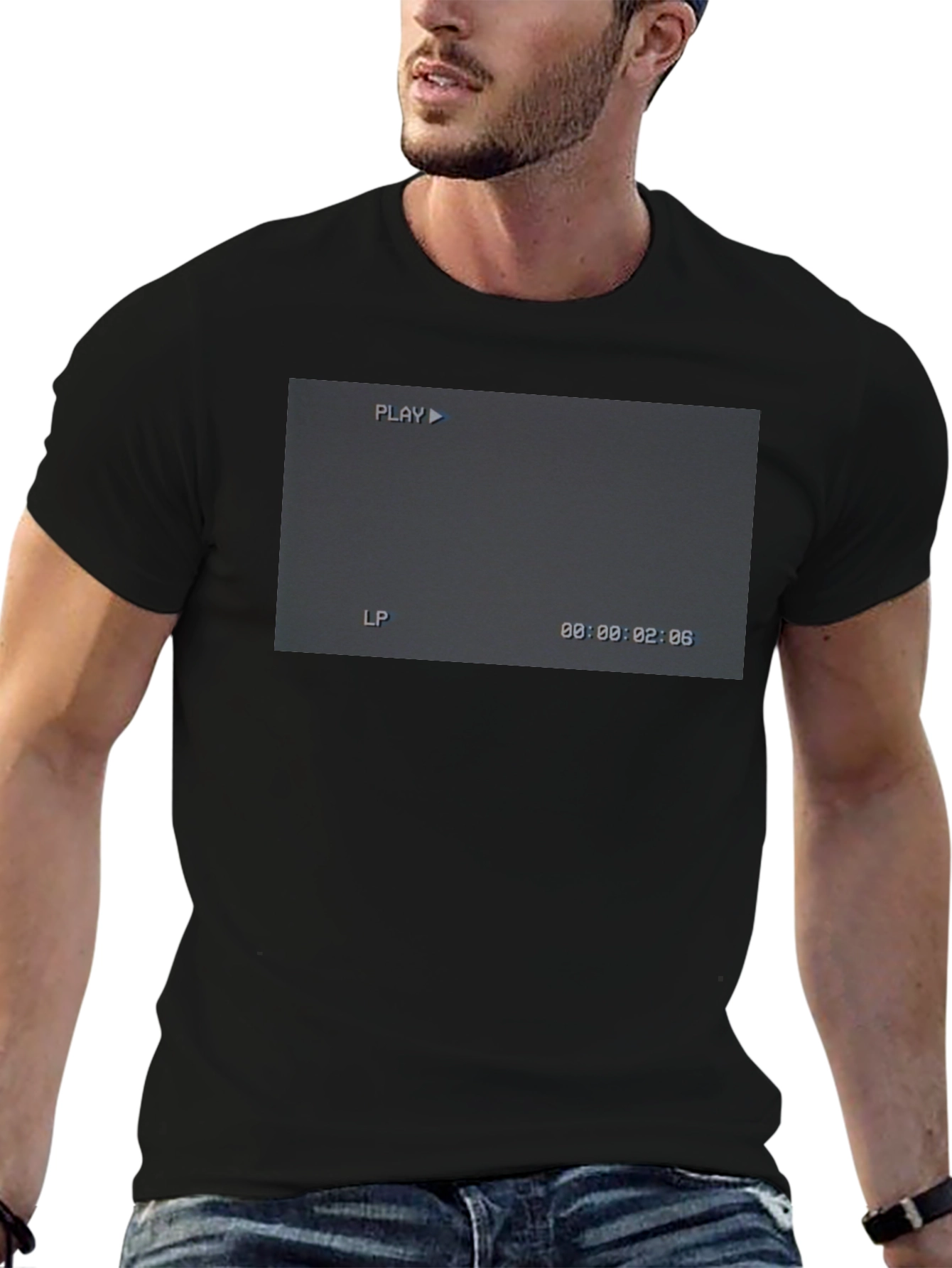 Retro Camcorder Screen Black T-Shirt