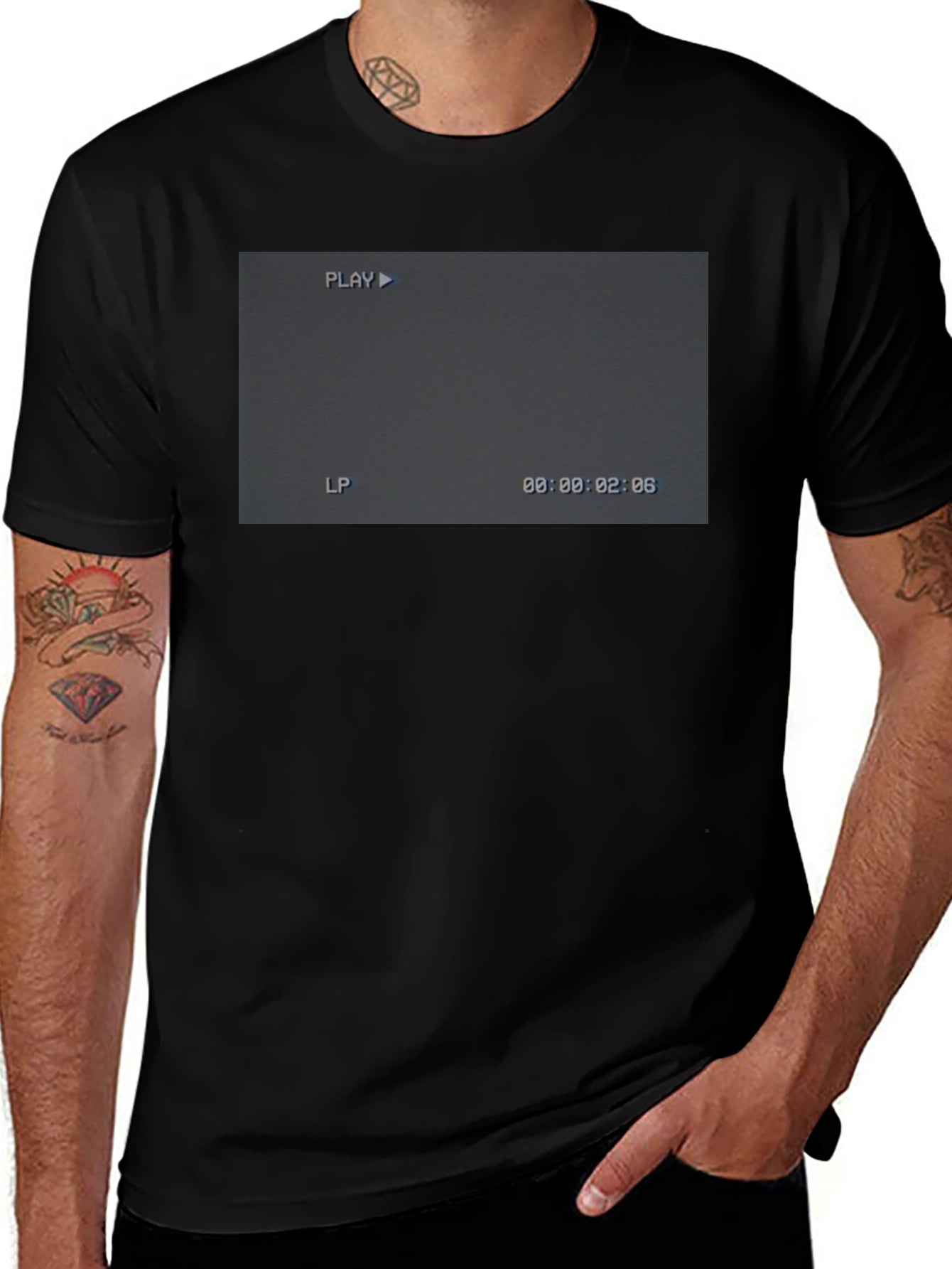 Retro Camcorder Screen Black T-Shirt