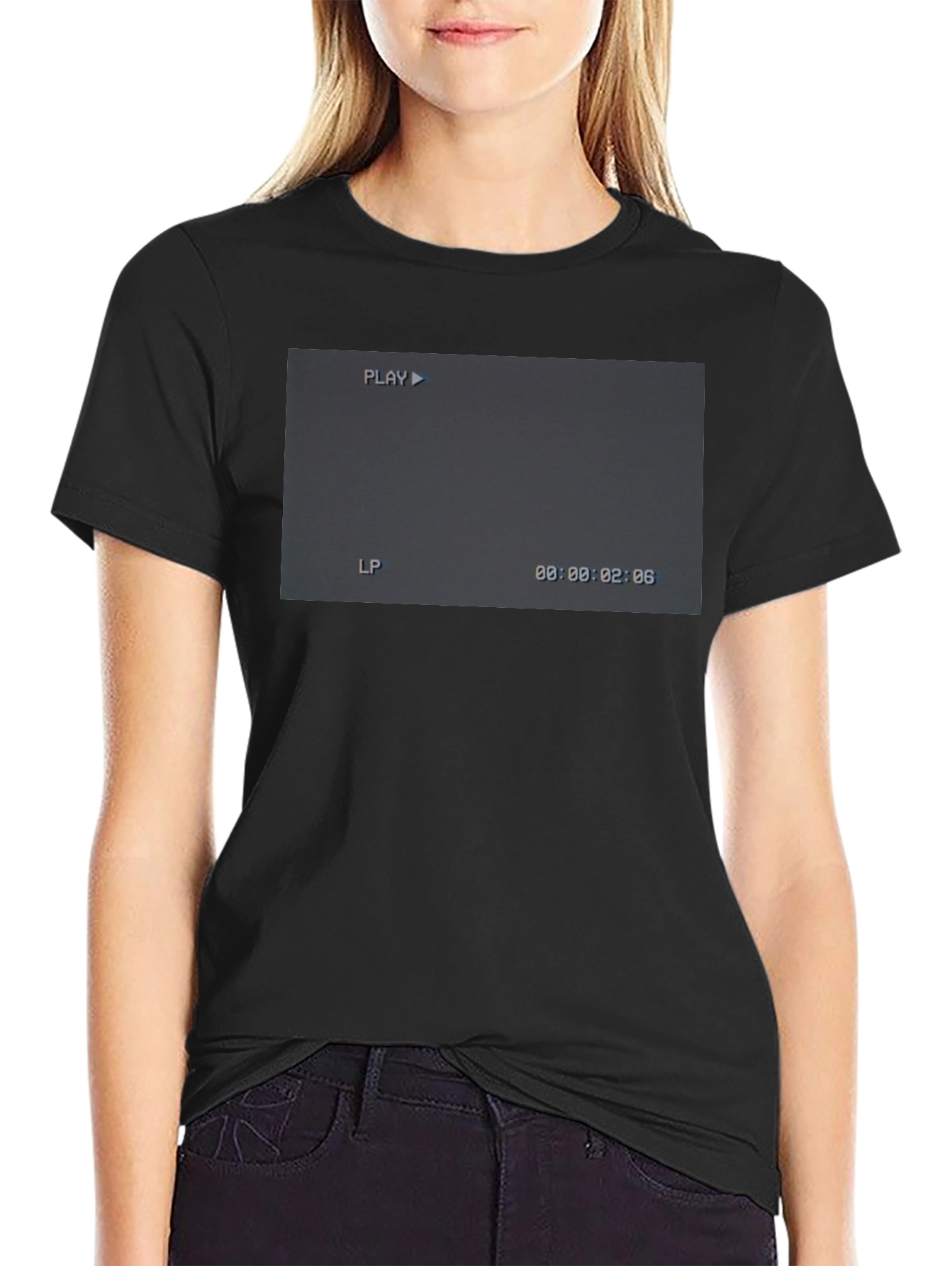 Retro Camcorder Screen Black T-Shirt