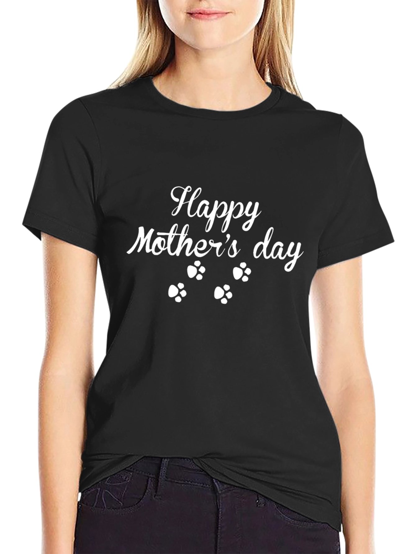 Happy Mothers Day Paw Print T-Shirt
