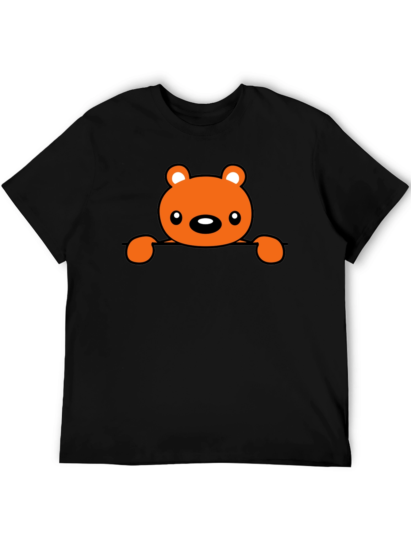 Cute Bear Graphic Tee - Mens Black T-Shirt