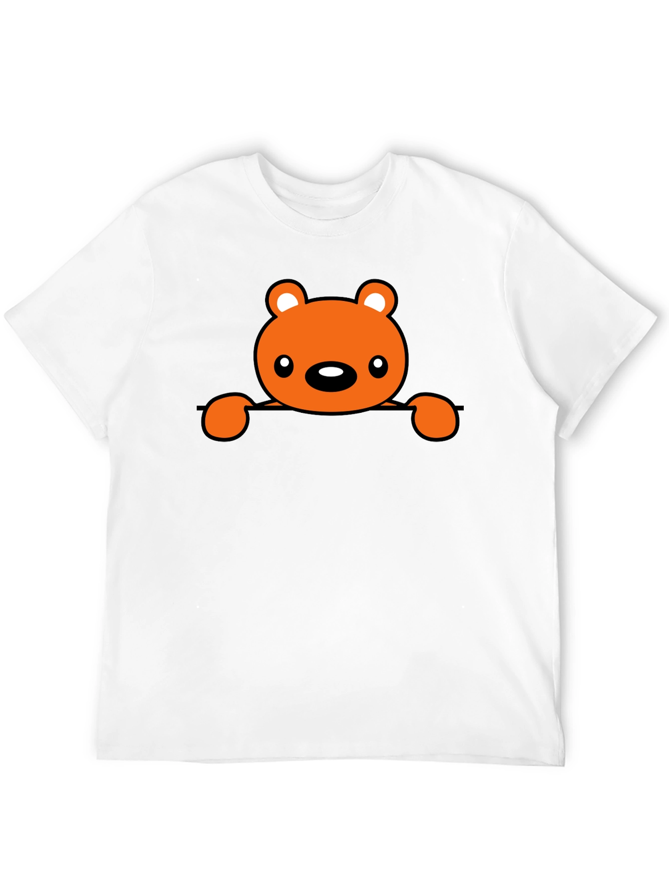 Cute Bear Graphic Tee - Mens Black T-Shirt