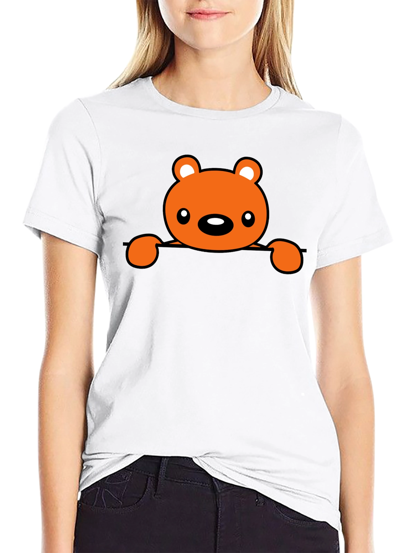 Cute Bear Graphic Tee - Mens Black T-Shirt
